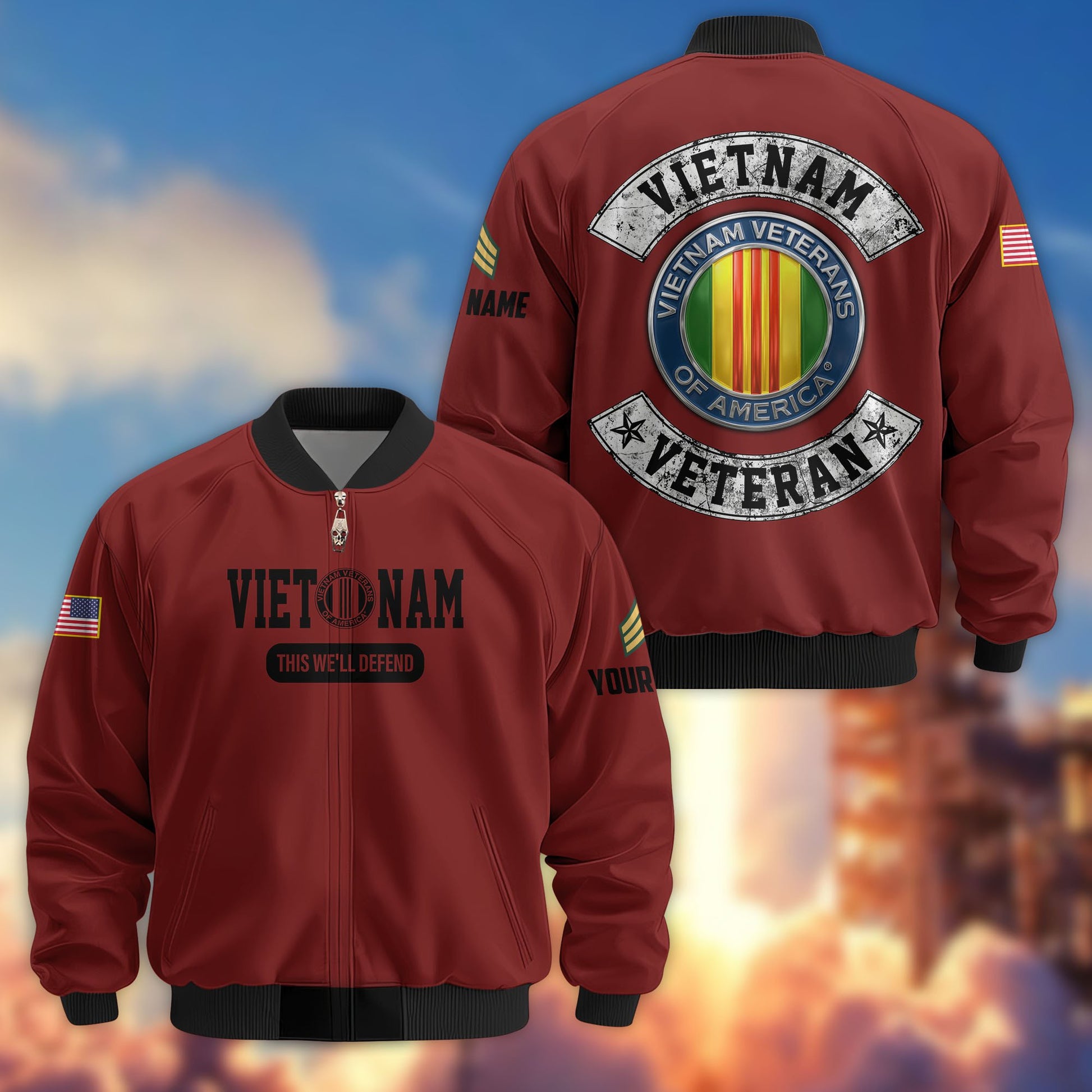 Premium Custom Vietnam Veteran Bomber Jacket VPVC803206, Gifts For Vietnam Veteran, Gifts On Father's Day, Veterans Day.