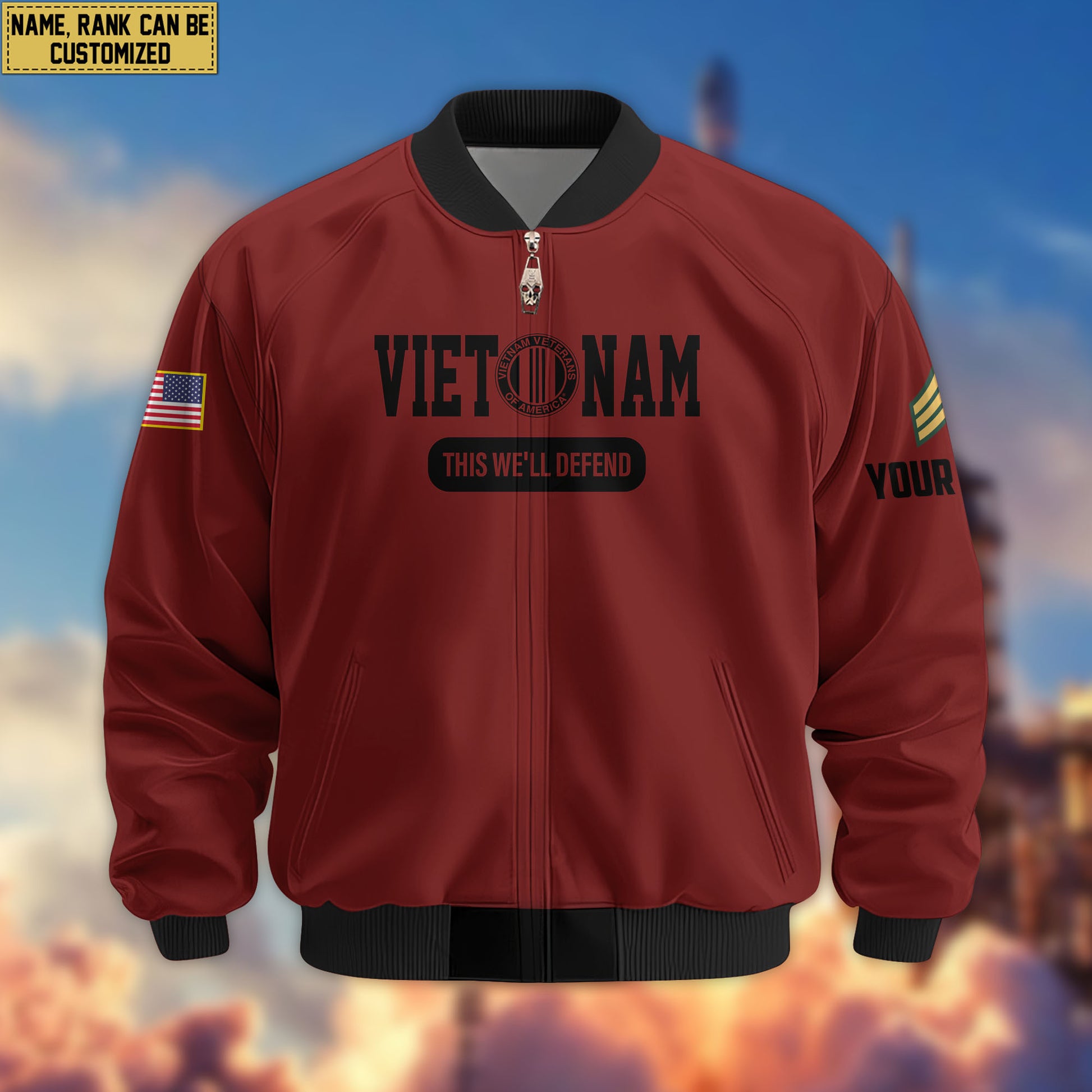 Premium Custom Vietnam Veteran Bomber Jacket VPVC803206, Gifts For Vietnam Veteran, Gifts On Father's Day, Veterans Day.
