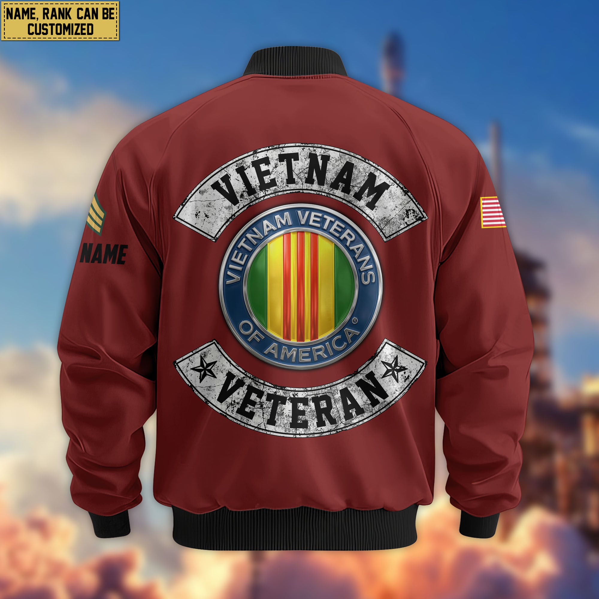 Premium Custom Vietnam Veteran Bomber Jacket VPVC803206, Gifts For Vietnam Veteran, Gifts On Father's Day, Veterans Day.