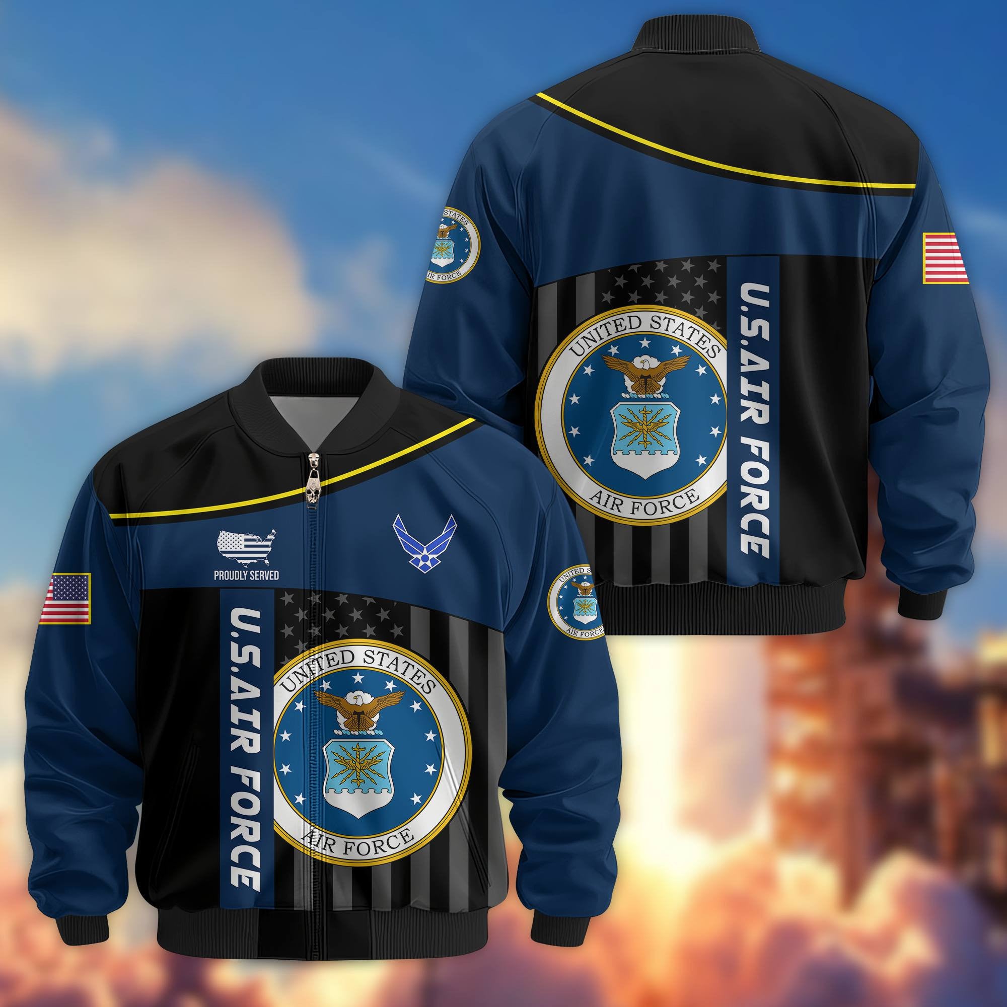 Premium USAF Veteran Bomber Jacket VPVC803504, Gifts For US Air Force Veteran, Gifts On Father's Day, Veterans Day.