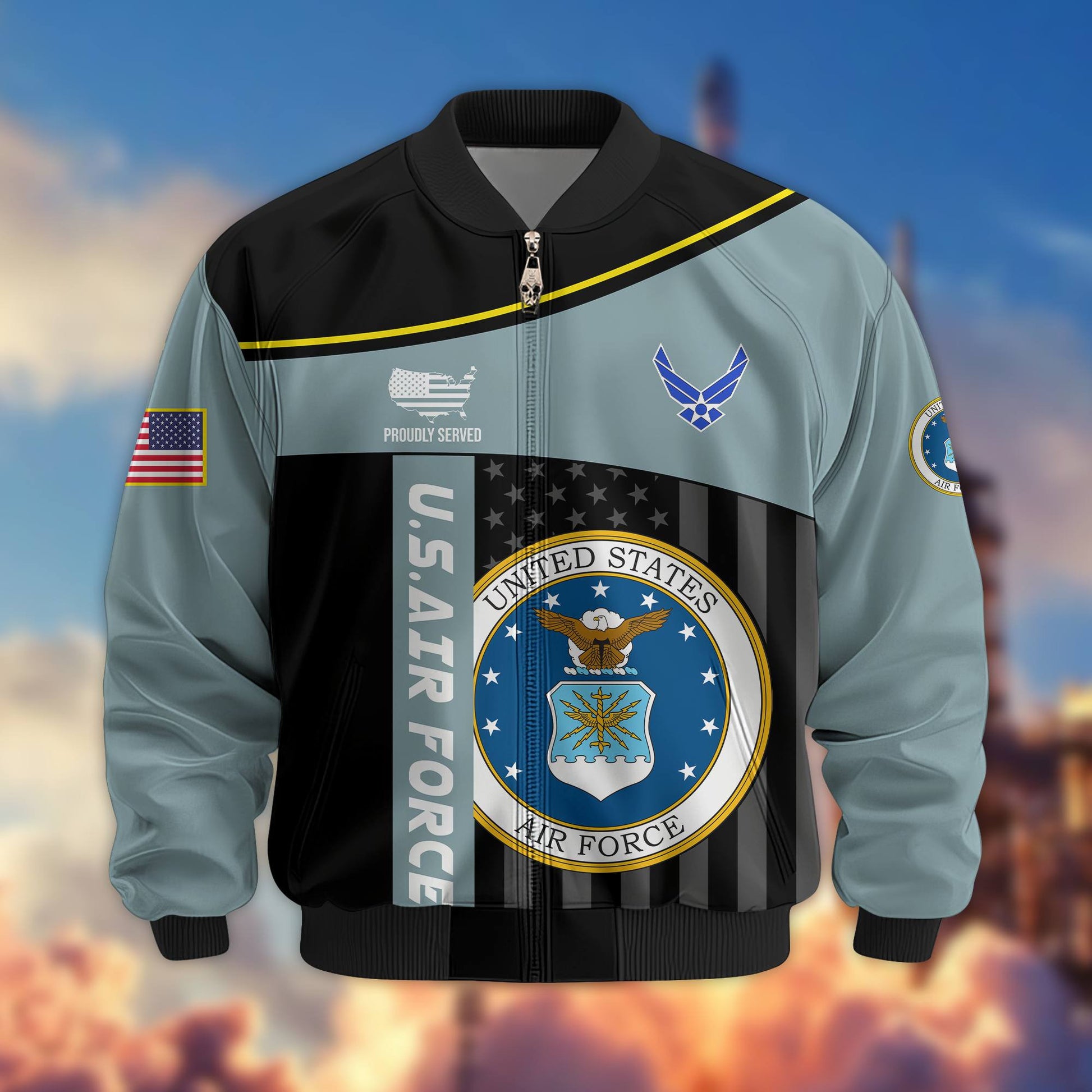 Premium USAF Veteran Bomber Jacket VPVC803512, Gifts For US Air Force Veteran, Gifts On Father's Day, Veterans Day.