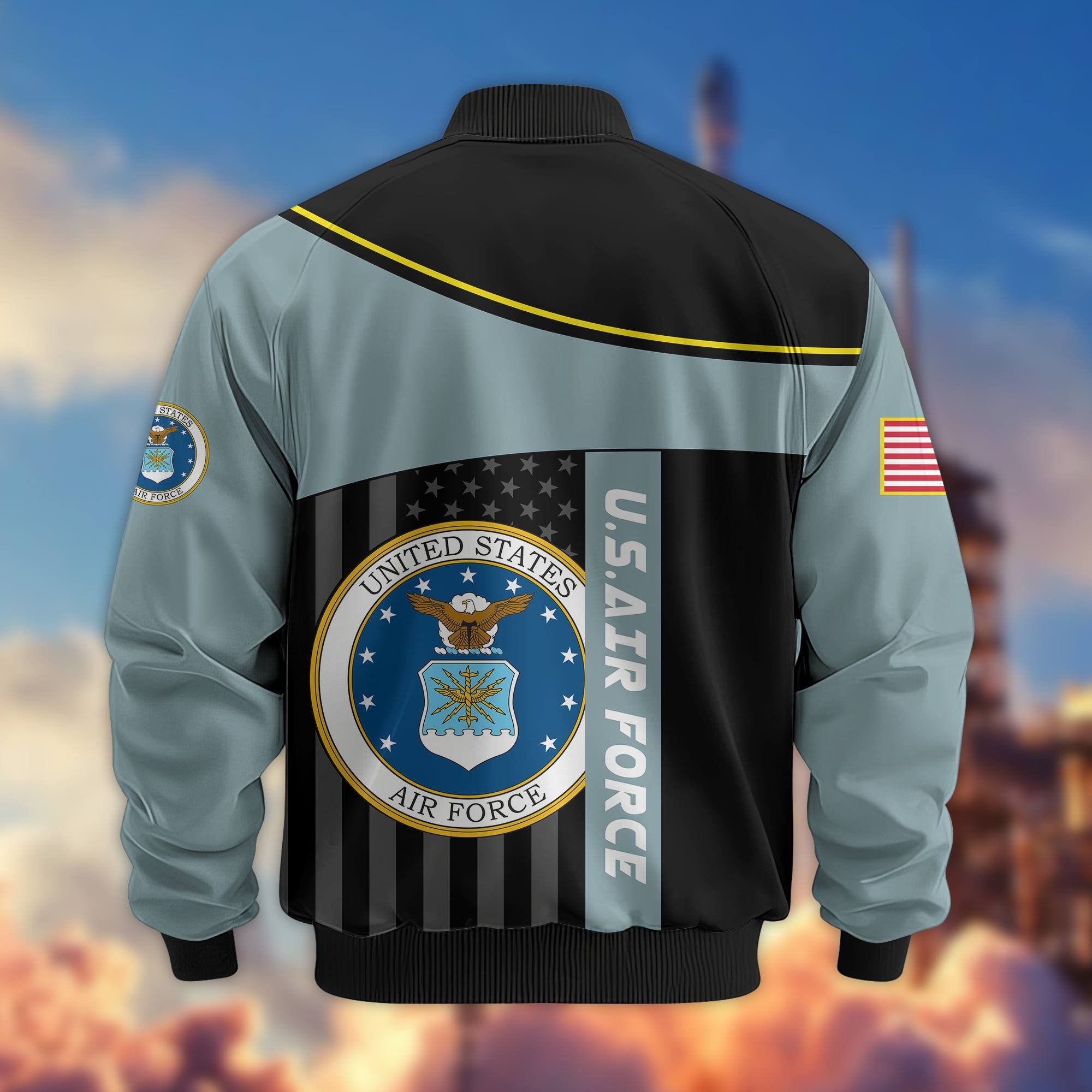 Premium USAF Veteran Bomber Jacket VPVC803512, Gifts For US Air Force Veteran, Gifts On Father's Day, Veterans Day.