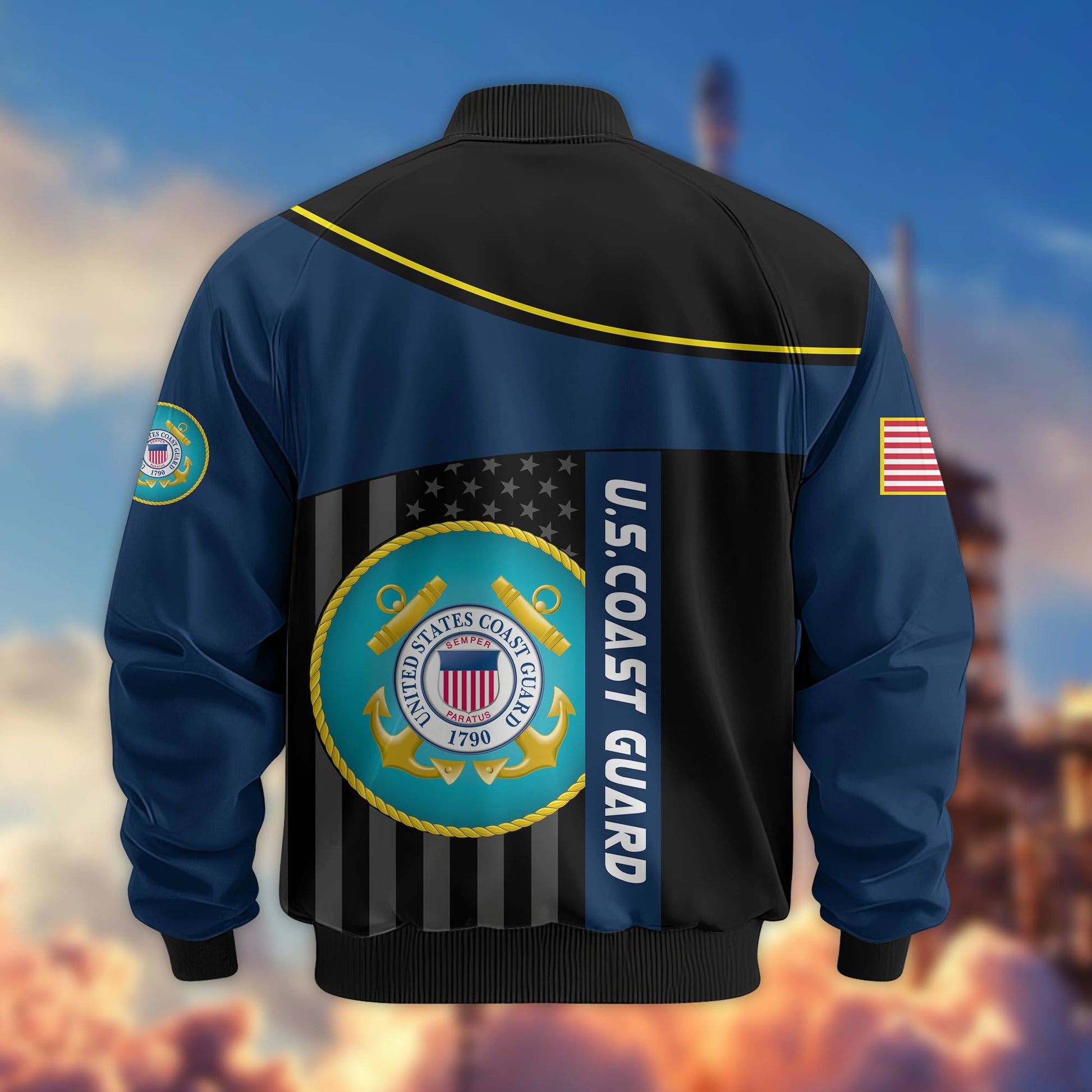 Premium USCG Veteran Bomber Jacket VPVC803505, Gifts For Coast Guard Veteran, Gifts On Father's Day, Veterans Day.