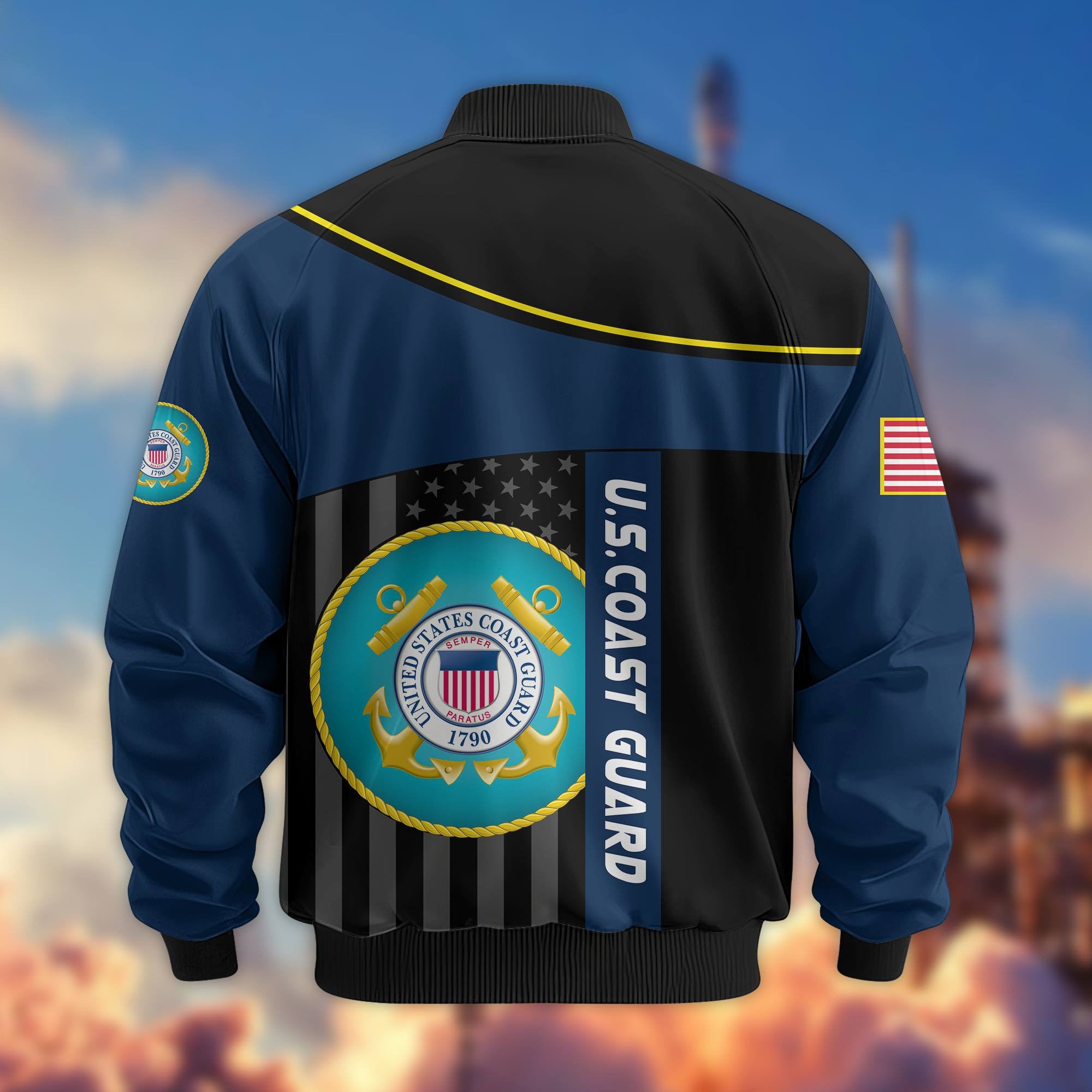 Premium USCG Veteran Bomber Jacket VPVC803505, Gifts For Coast Guard Veteran, Gifts On Father's Day, Veterans Day.
