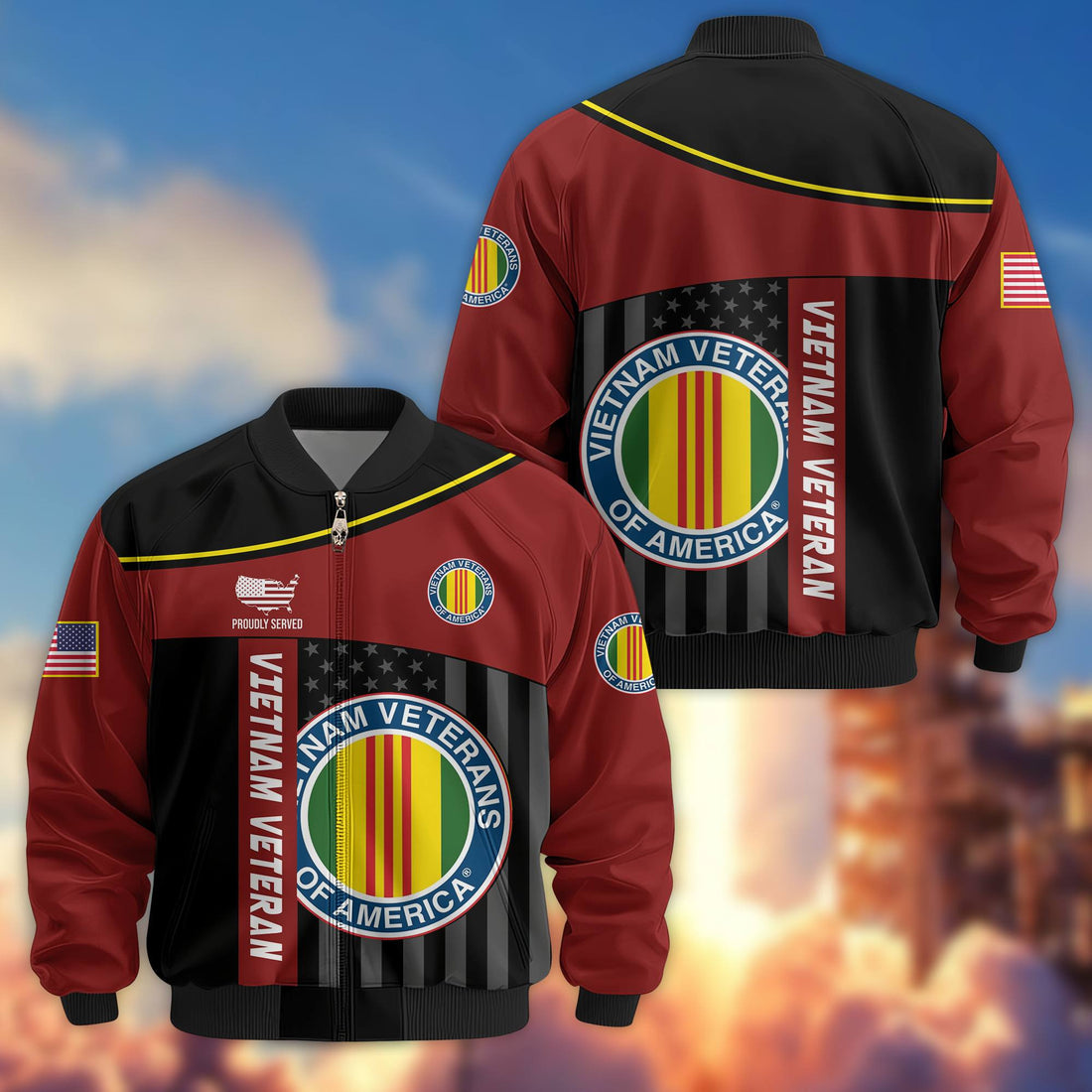 Premium Vietnam Veteran Bomber Jacket VPVC803506, Gifts For Vietnam Veteran, Gifts On Father's Day, Veterans Day.