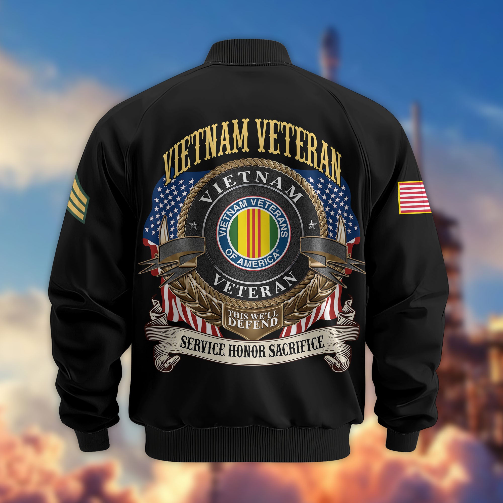 Premium Custom Vietnam Veteran Bomber Jacket VPVC803606, Gifts For Vietnam Veteran, Gifts On Father's Day, Veterans Day.