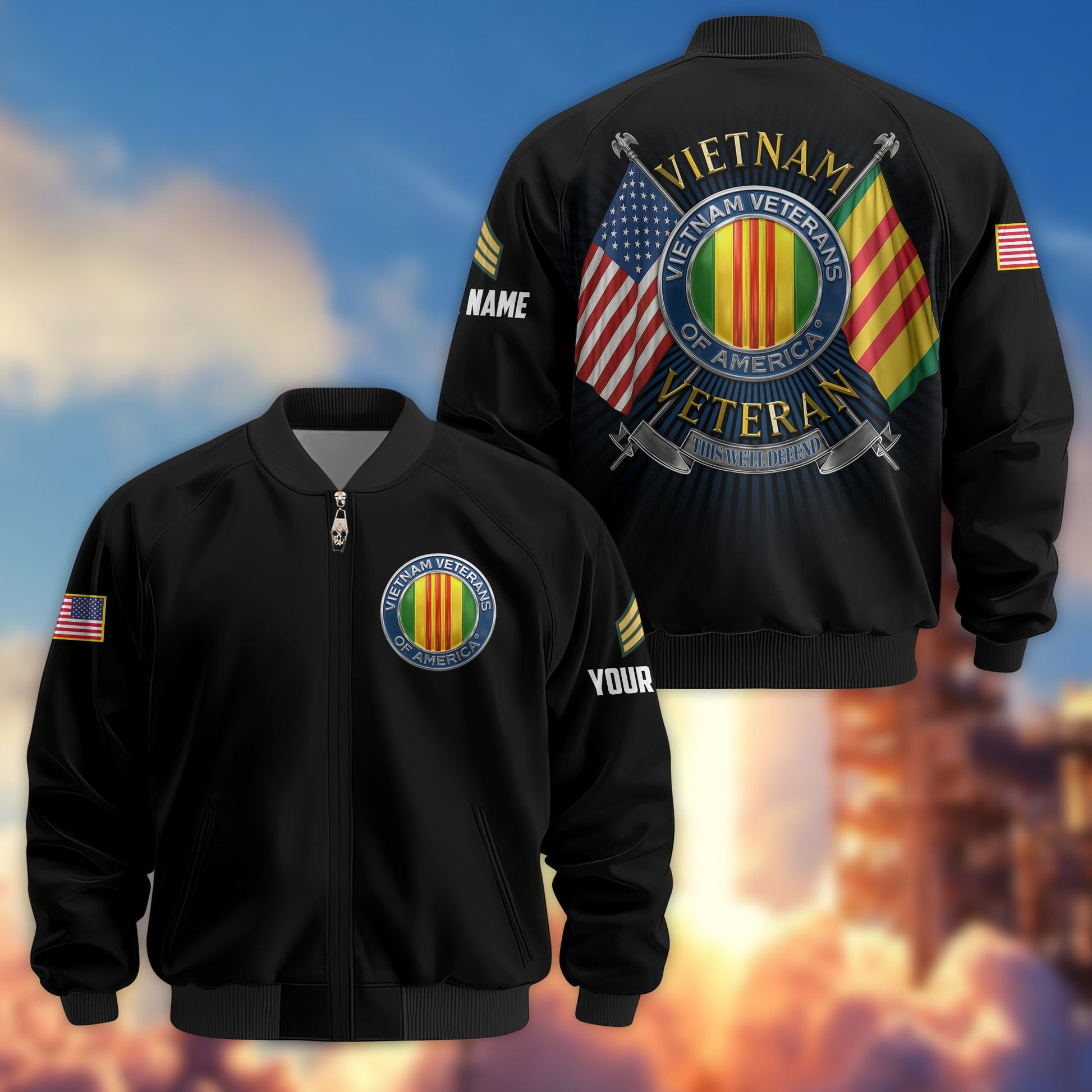 Premium Custom Vietnam Veteran Bomber Jacket VPVC803706, Gifts For Vietnam Veteran, Gifts On Father's Day, Veterans Day.