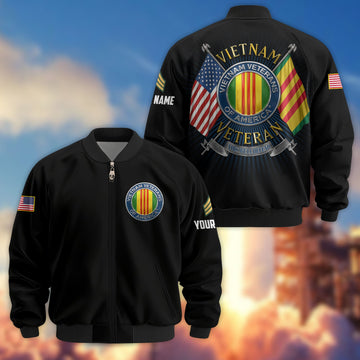 Premium Custom Vietnam Veteran Bomber Jacket VPVC803706, Gifts For Vietnam Veteran, Gifts On Father's Day, Veterans Day.