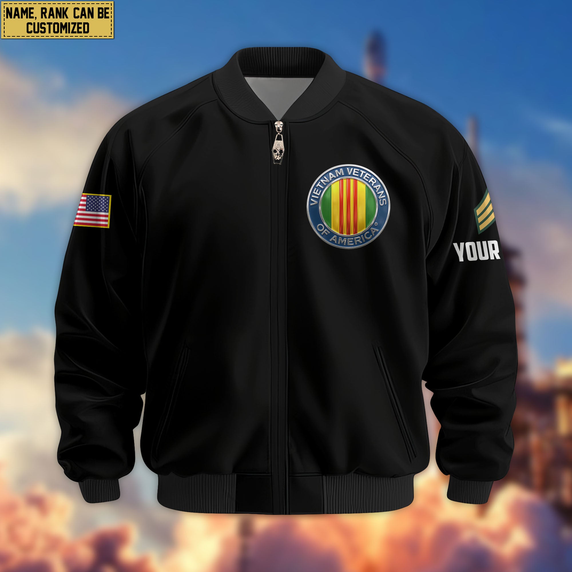 Premium Custom Vietnam Veteran Bomber Jacket VPVC803706, Gifts For Vietnam Veteran, Gifts On Father's Day, Veterans Day.
