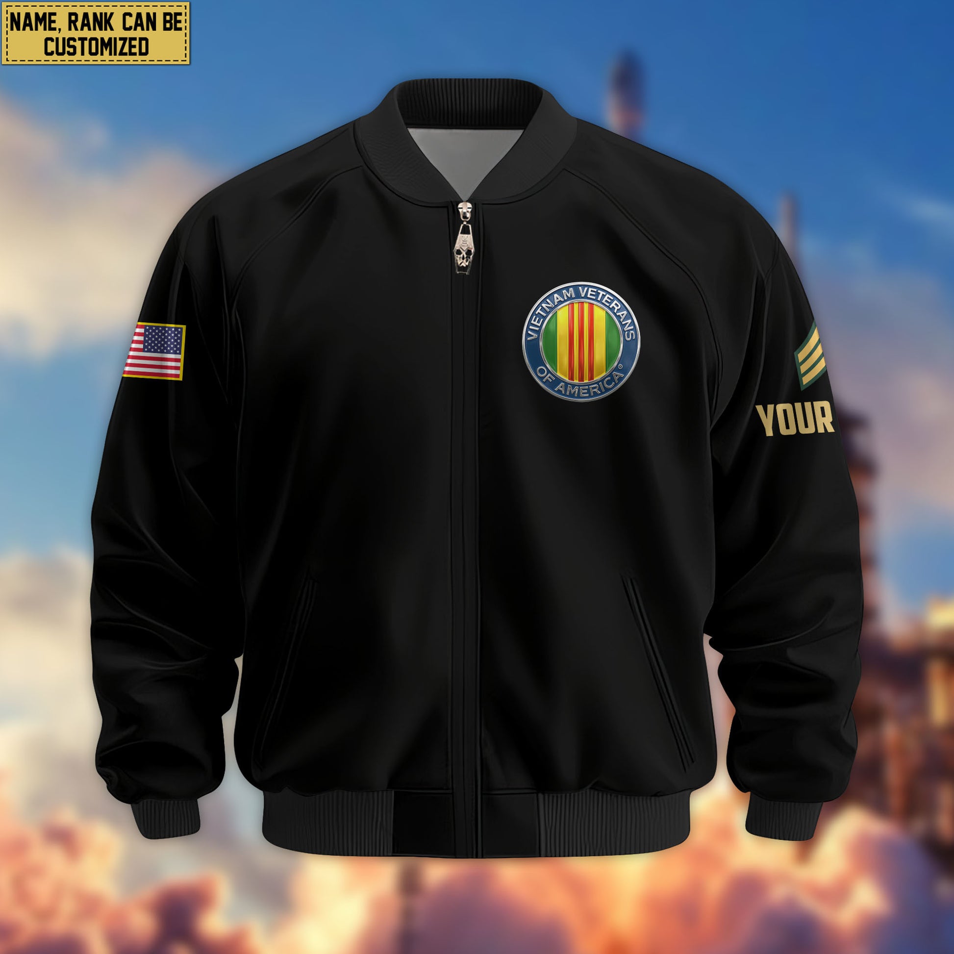 Premium Custom Vietnam Veteran Bomber Jacket VPVC803806, Gifts For Vietnam Veteran, Gifts On Father's Day, Veterans Day.