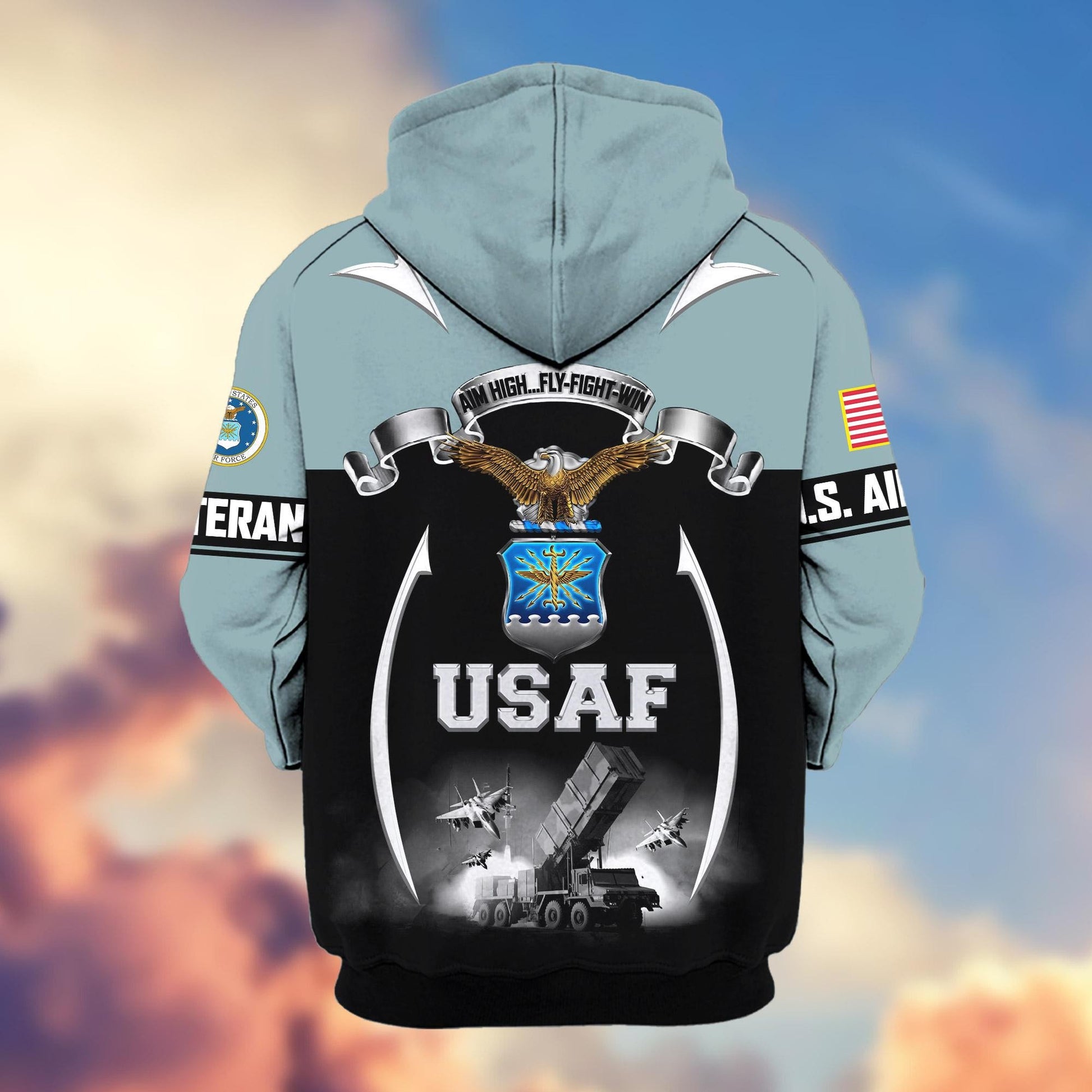 Premium US Veterans Zip Hoodie ATTN150821, Gifts For US Veterans, Gifts On Father's Day, Veterans Day.