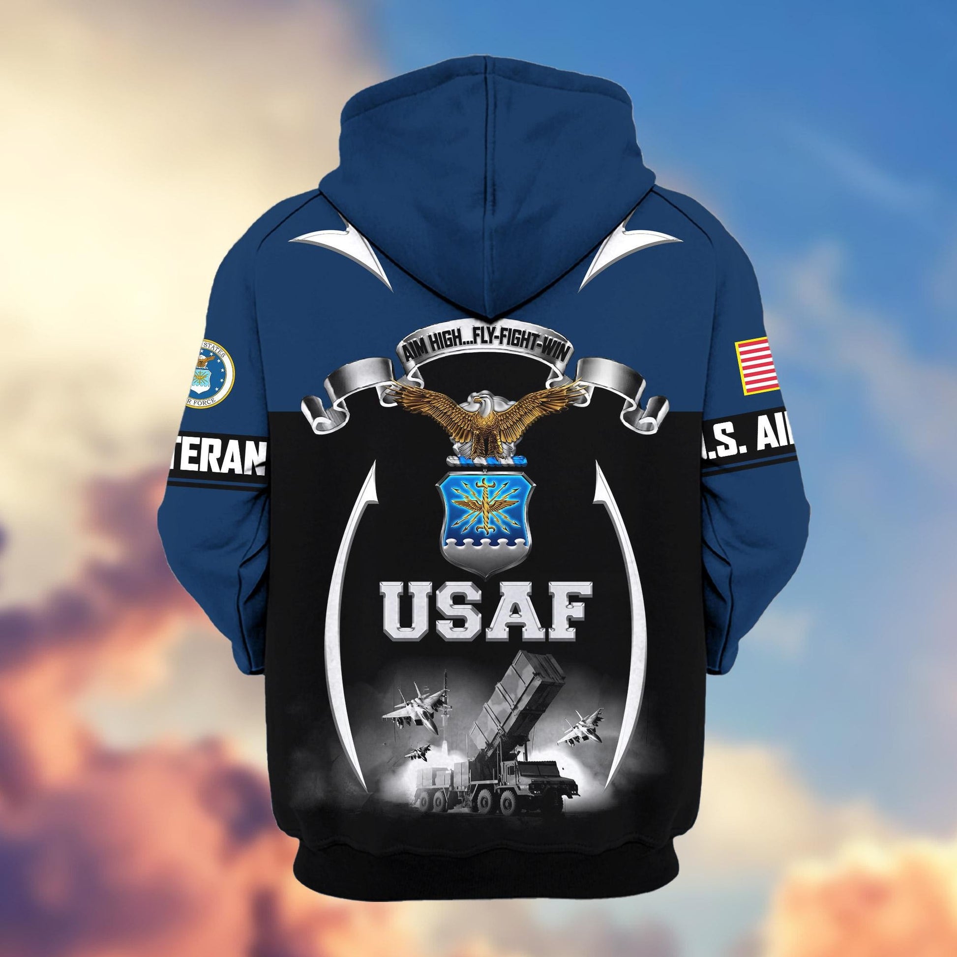 Premium US Veterans Zip Hoodie ATTN150821, Gifts For US Veterans, Gifts On Father's Day, Veterans Day.