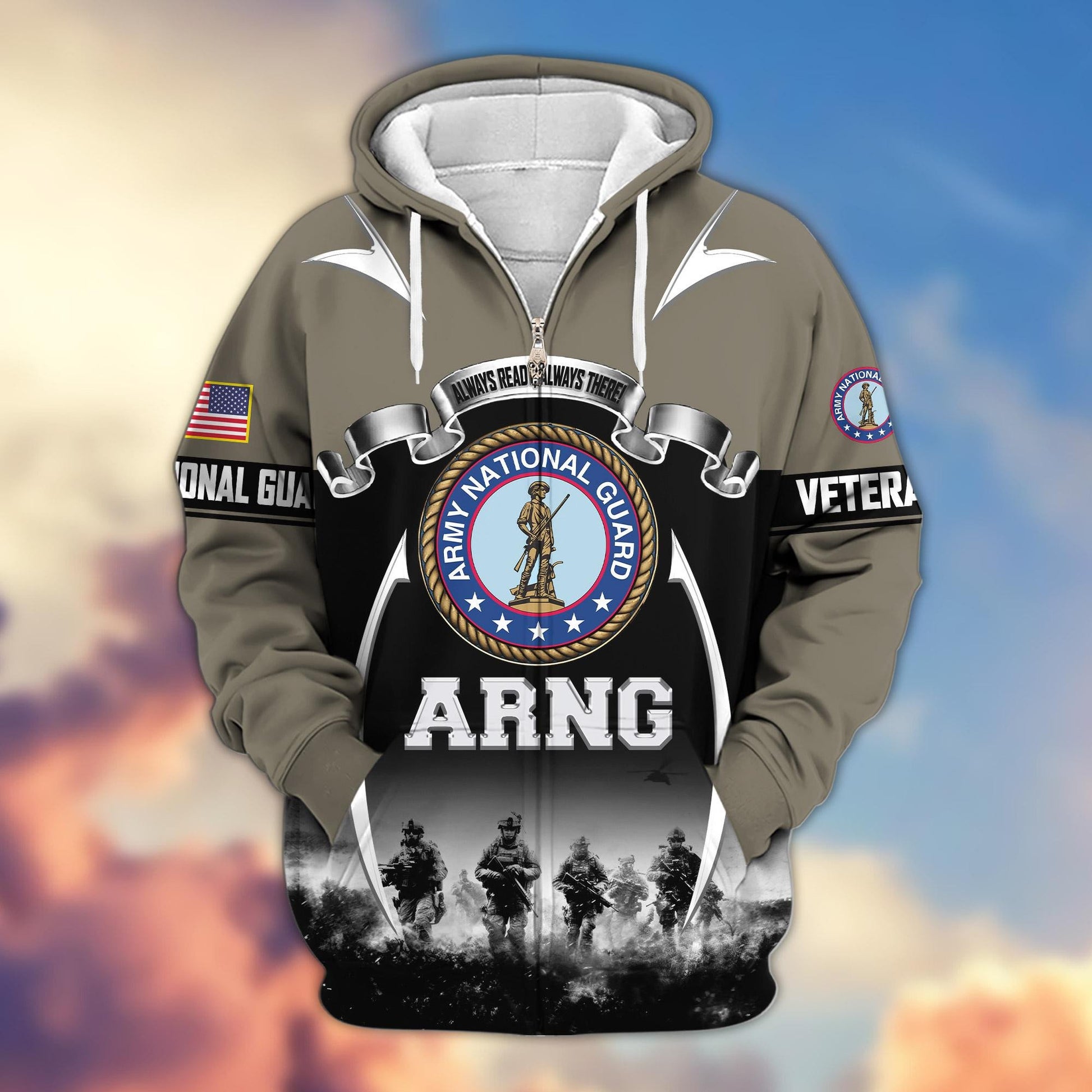 Premium US Veterans Zip Hoodie ATTN150821, Gifts For US Veterans, Gifts On Father's Day, Veterans Day.