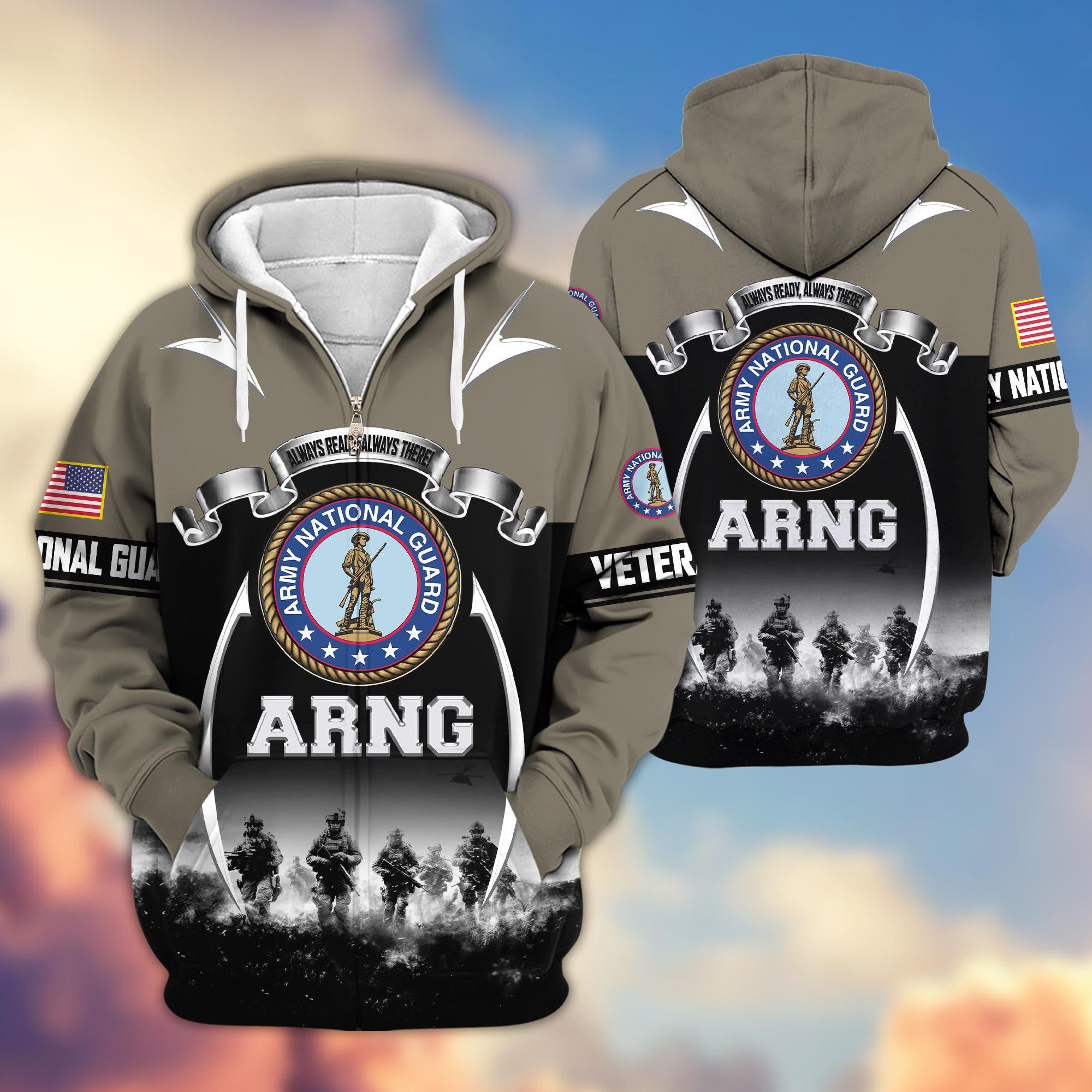 Premium US Veterans Zip Hoodie ATTN150821, Gifts For US Veterans, Gifts On Father's Day, Veterans Day.