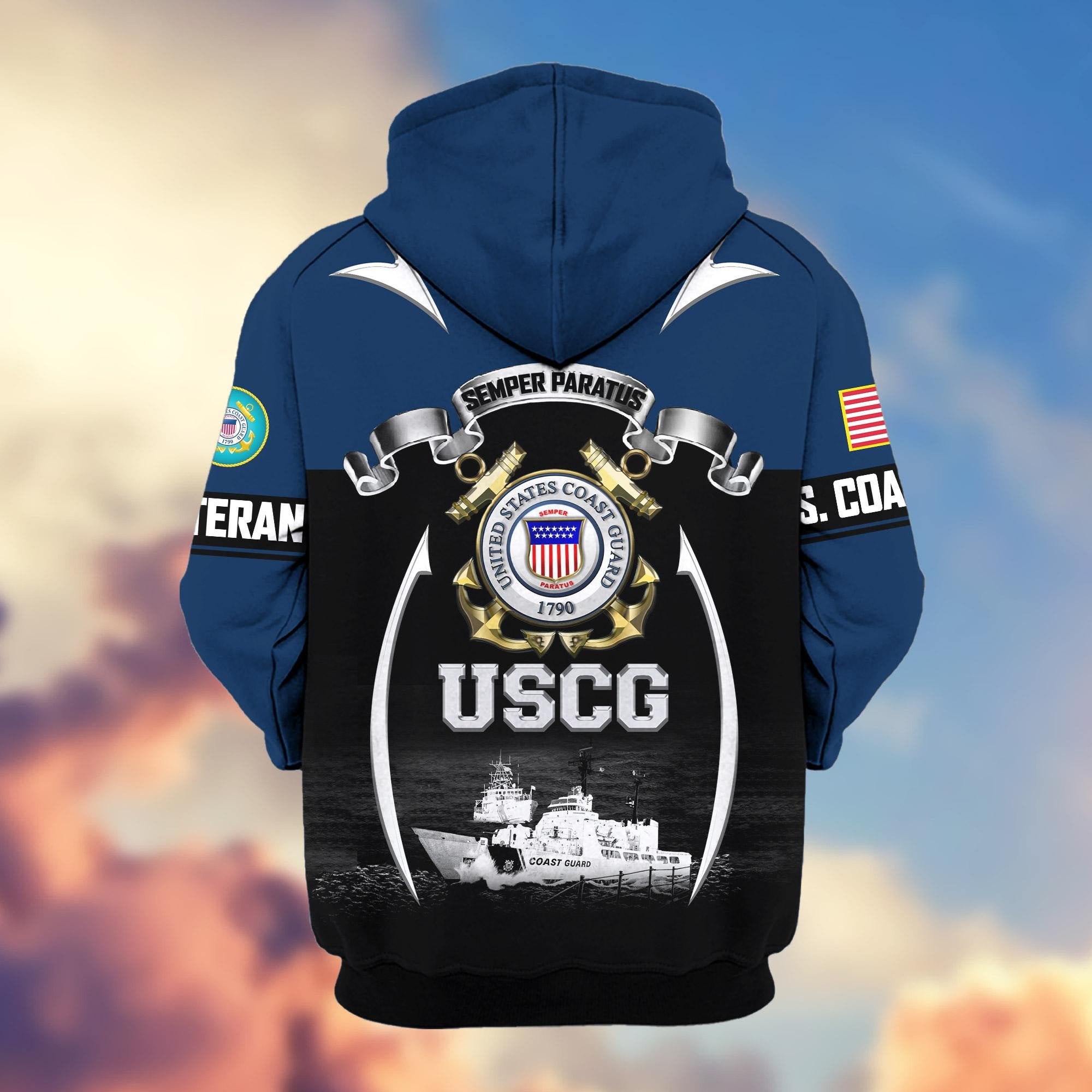 Premium US Veterans Zip Hoodie ATTN150821, Gifts For US Veterans, Gifts On Father's Day, Veterans Day.