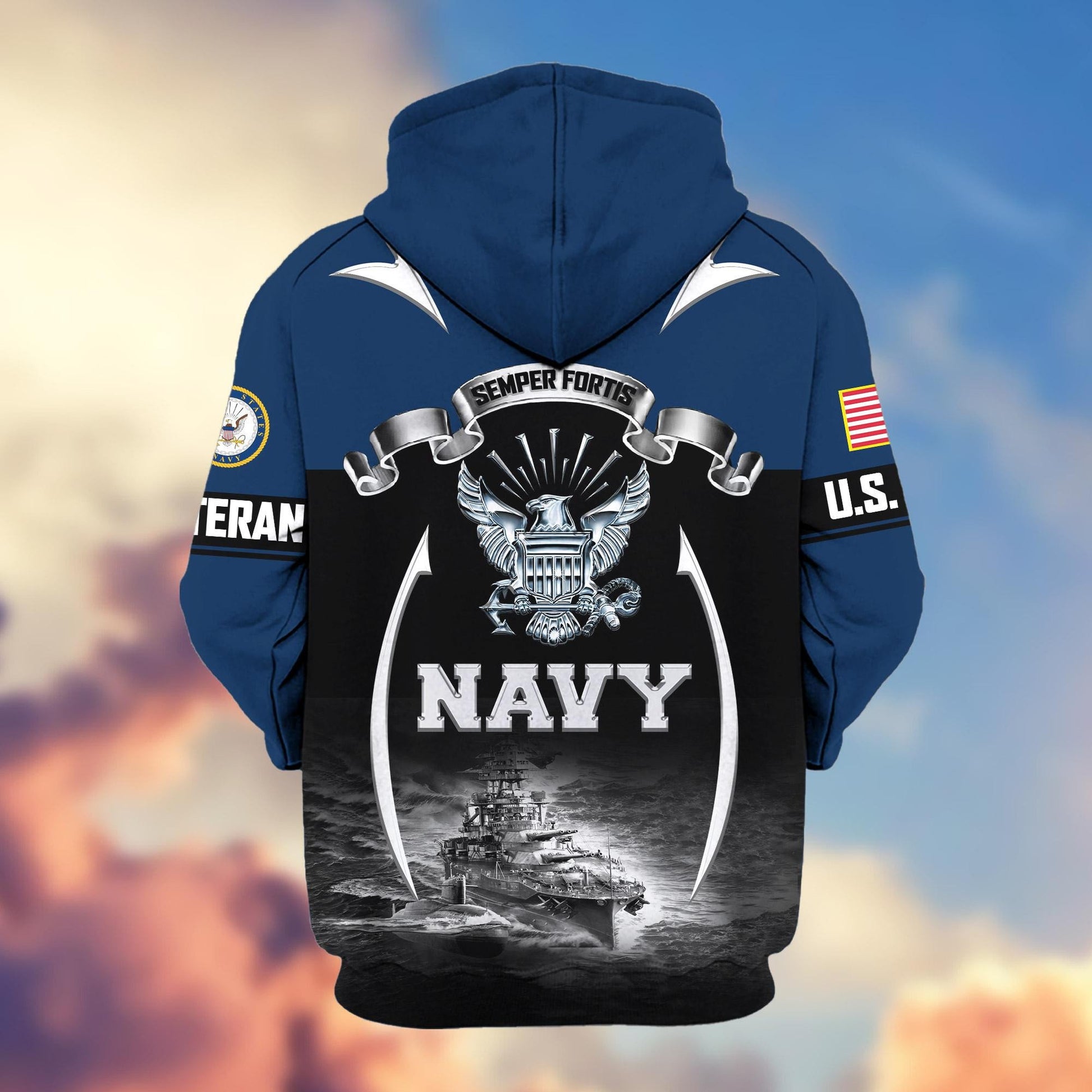 Premium US Veterans Zip Hoodie ATTN150821, Gifts For US Veterans, Gifts On Father's Day, Veterans Day.