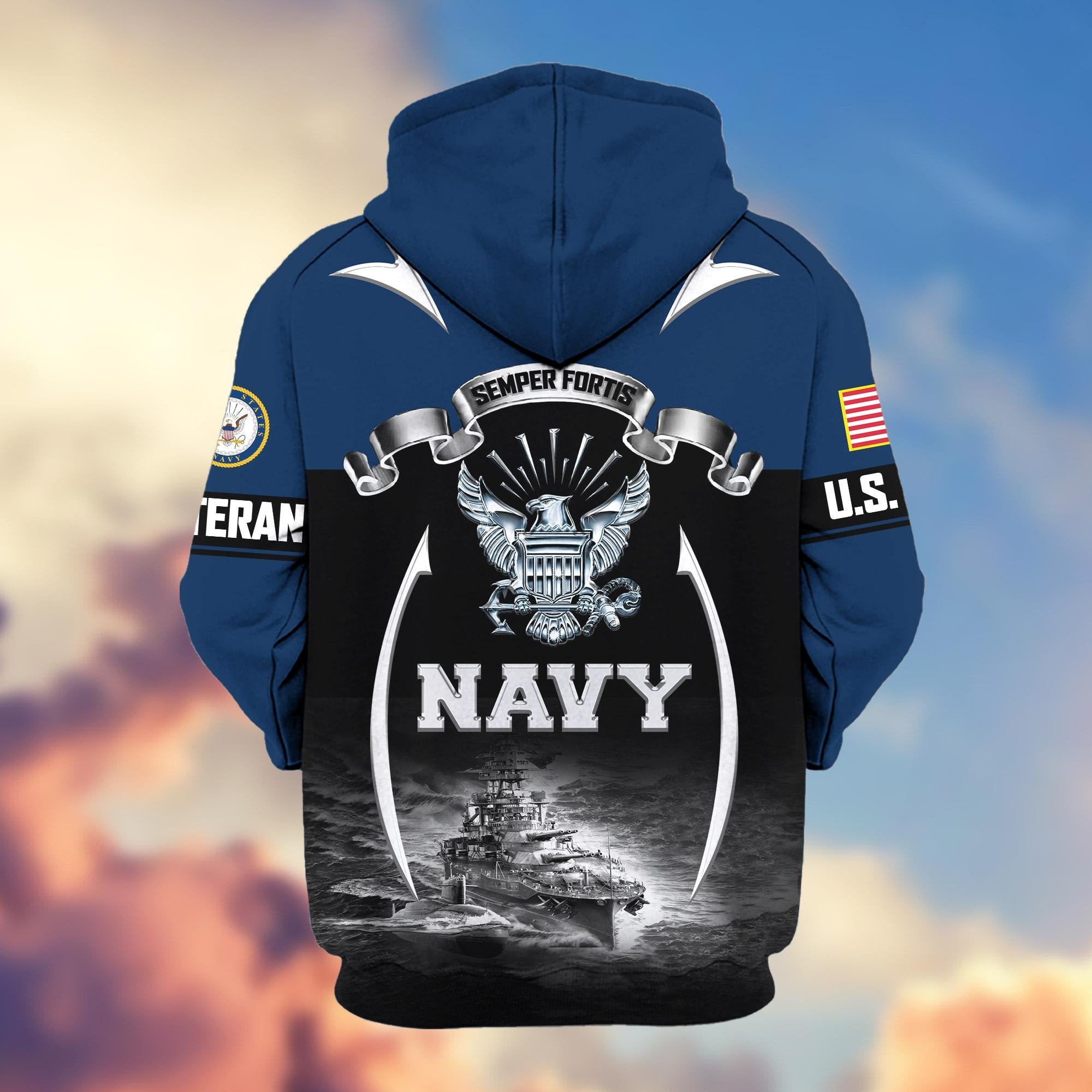 Premium US Veterans Zip Hoodie ATTN150821, Gifts For US Veterans, Gifts On Father's Day, Veterans Day.