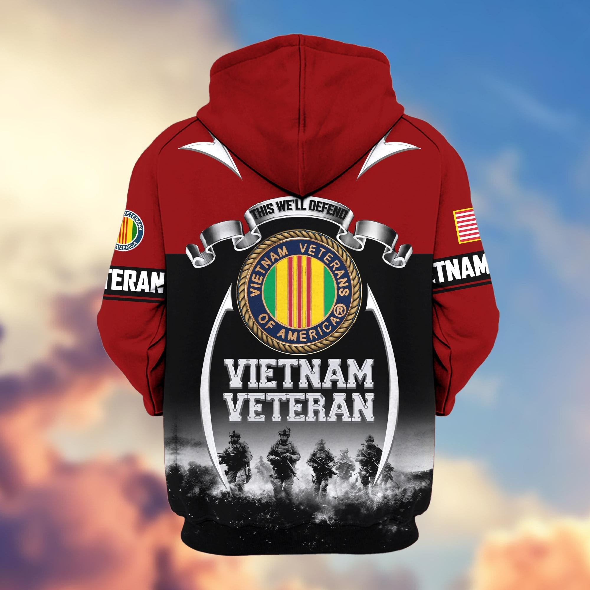 Premium US Veterans Zip Hoodie ATTN150821, Gifts For US Veterans, Gifts On Father's Day, Veterans Day.