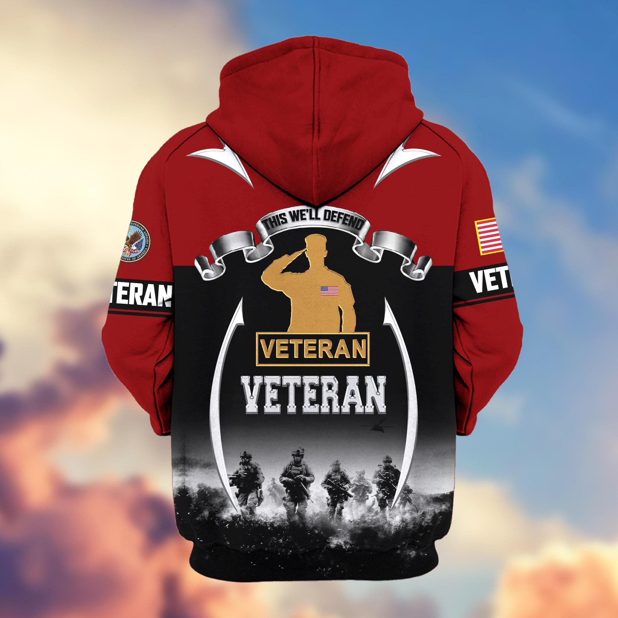 Premium US Veterans Zip Hoodie ATTN150821, Gifts For US Veterans, Gifts On Father's Day, Veterans Day.