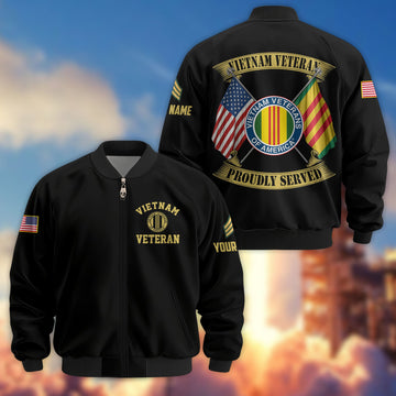 Premium Custom Vietnam Veteran Bomber Jacket VPVC804106, Gifts For Vietnam Veteran, Gifts On Father's Day, Veterans Day.