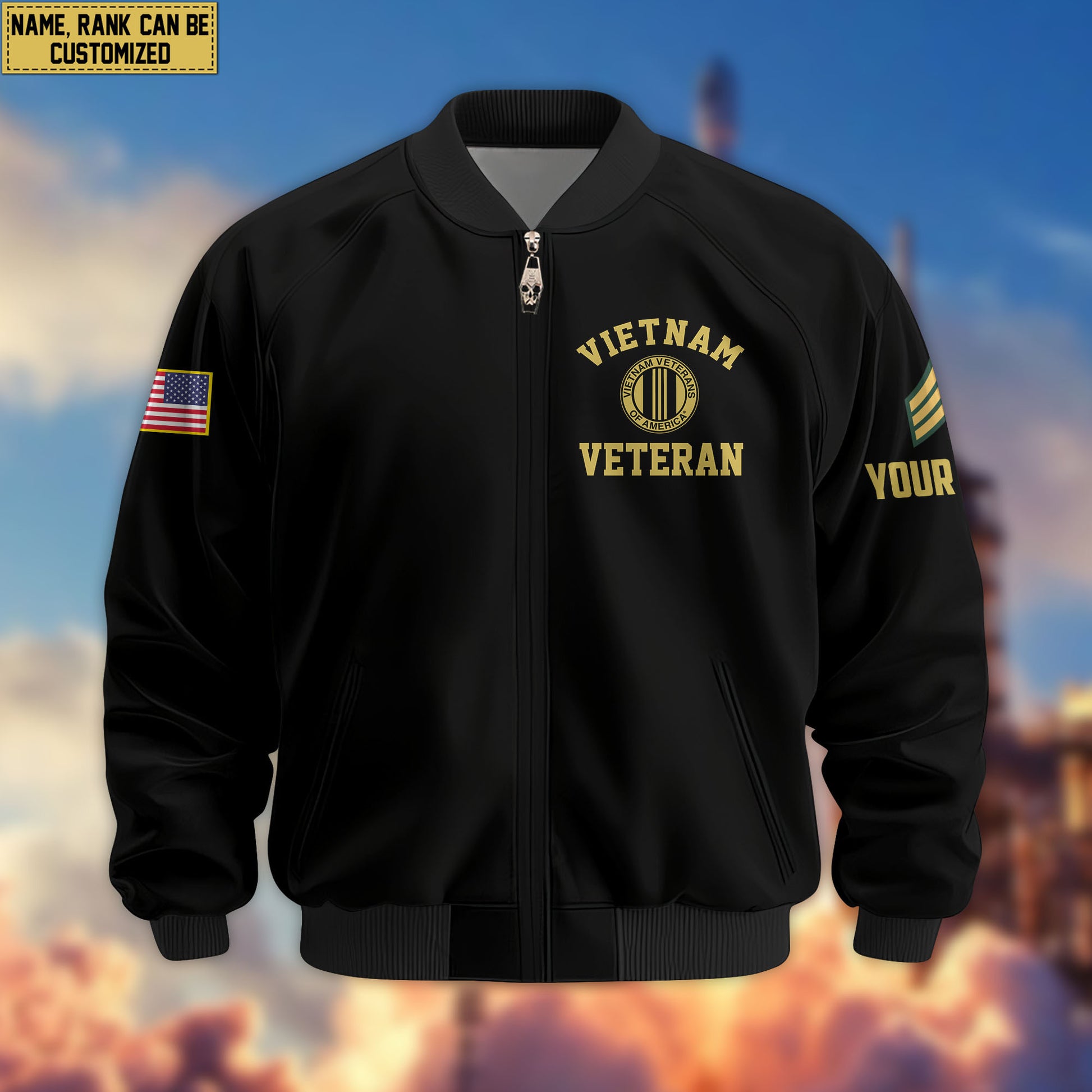 Premium Custom Vietnam Veteran Bomber Jacket VPVC804106, Gifts For Vietnam Veteran, Gifts On Father's Day, Veterans Day.