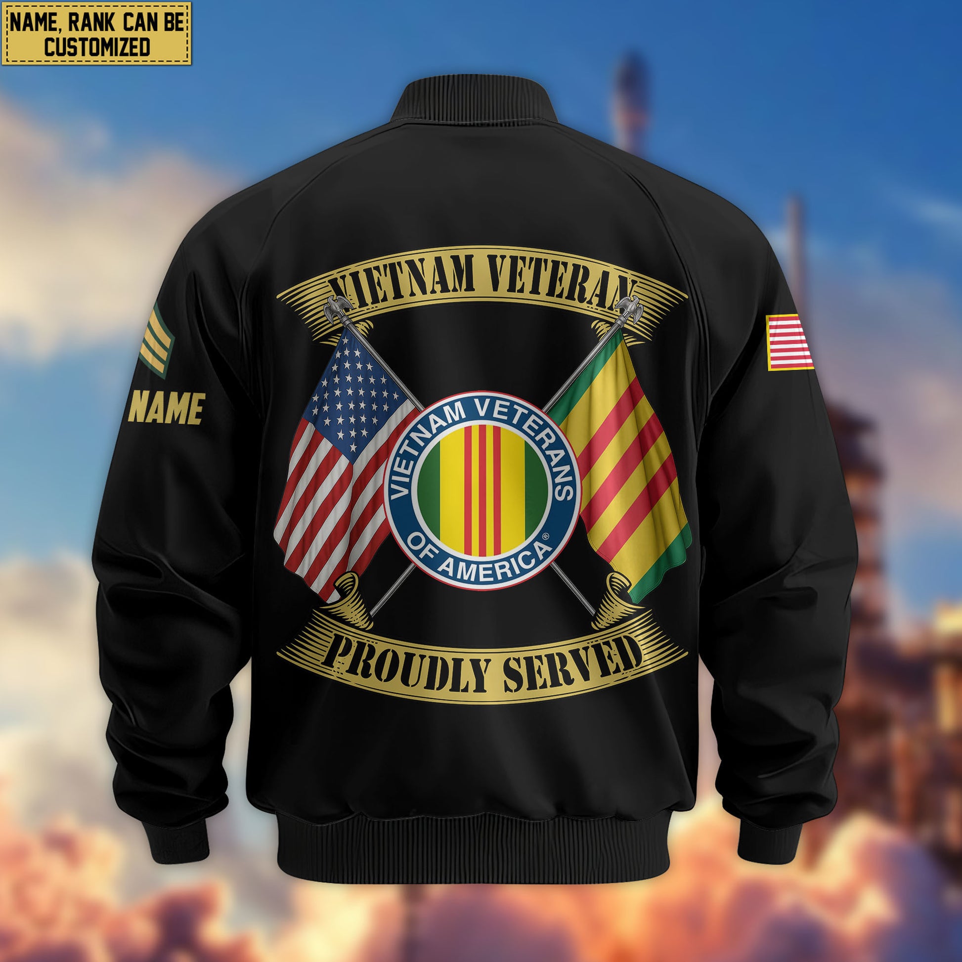 Premium Custom Vietnam Veteran Bomber Jacket VPVC804106, Gifts For Vietnam Veteran, Gifts On Father's Day, Veterans Day.