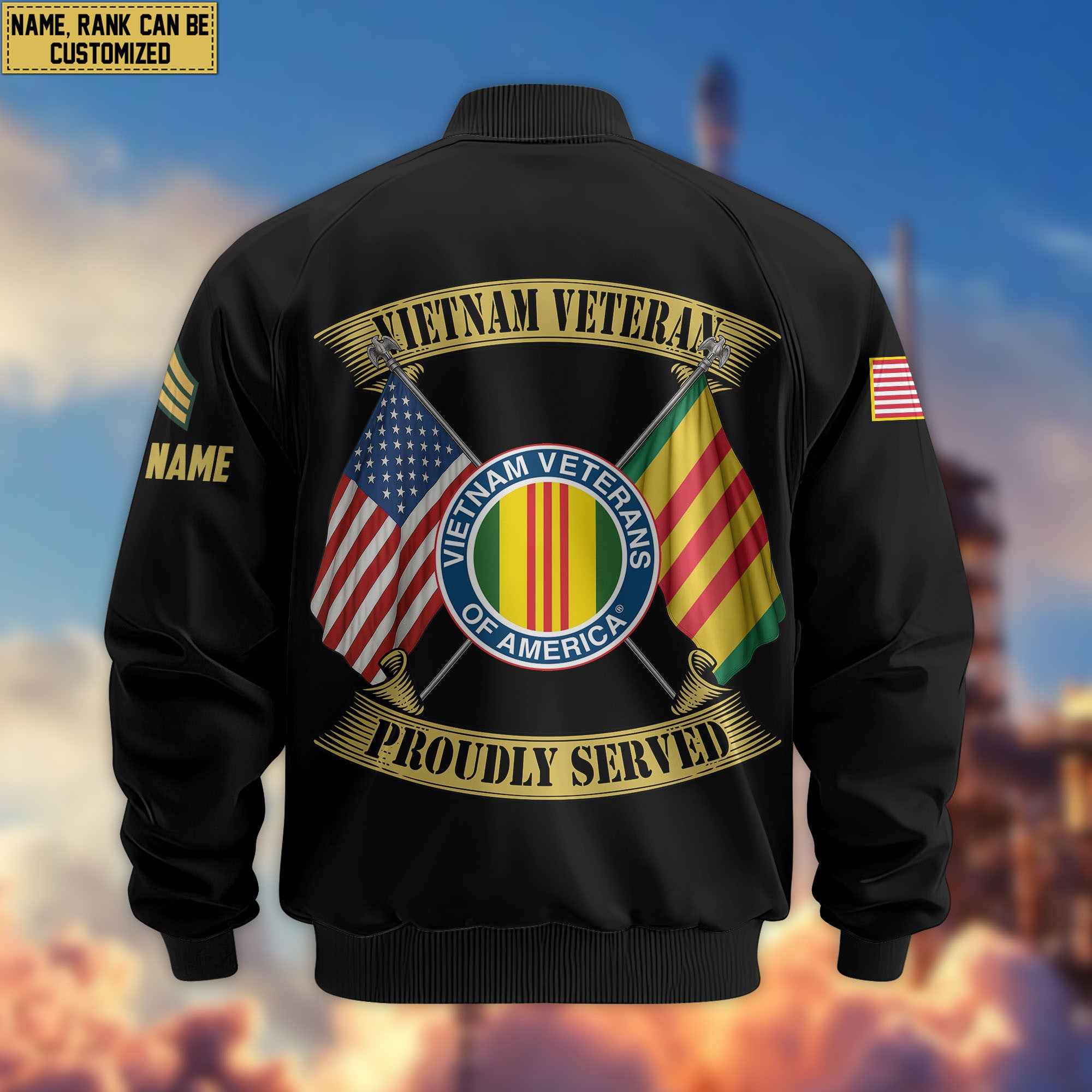 Premium Custom Vietnam Veteran Bomber Jacket VPVC804106, Gifts For Vietnam Veteran, Gifts On Father's Day, Veterans Day.