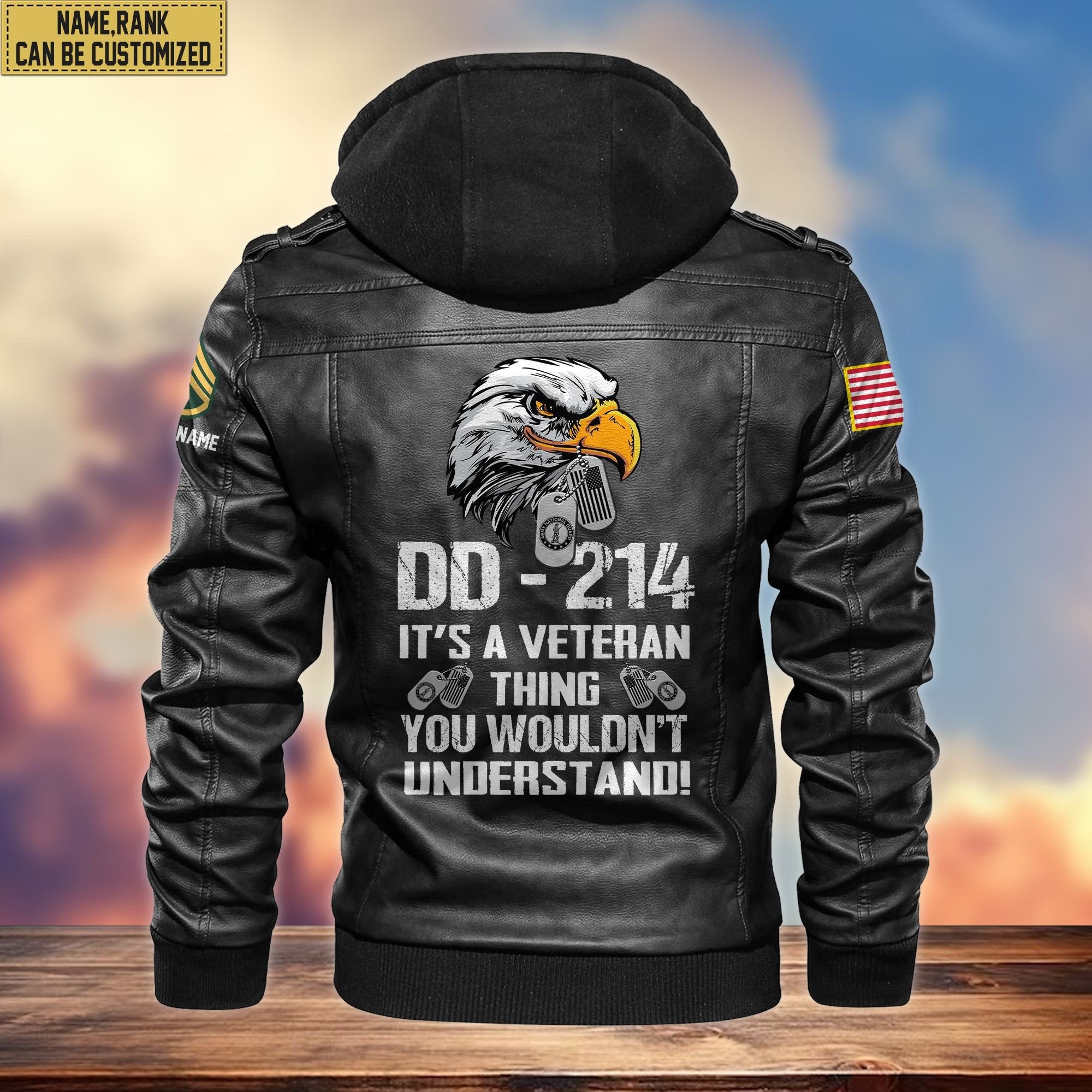 Premium Custom US Army National Guard Veteran Leather Jacket VPVC701408, Gifts For Army National Guard Veteran, Gifts On Father's Day, Armed Forces Day, Veterans Day.