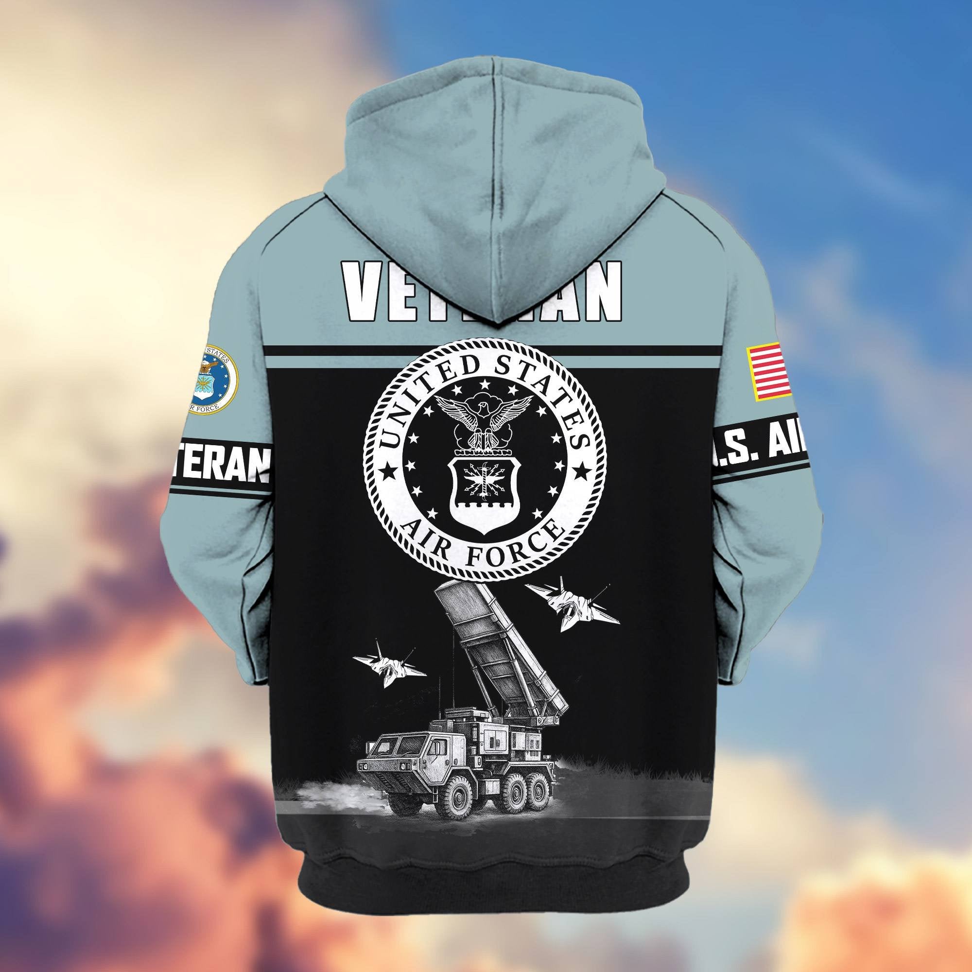 Premium US Veterans Zip Hoodie ATTN260821, Gifts For US Veterans, Gifts On Father's Day, Veterans Day.