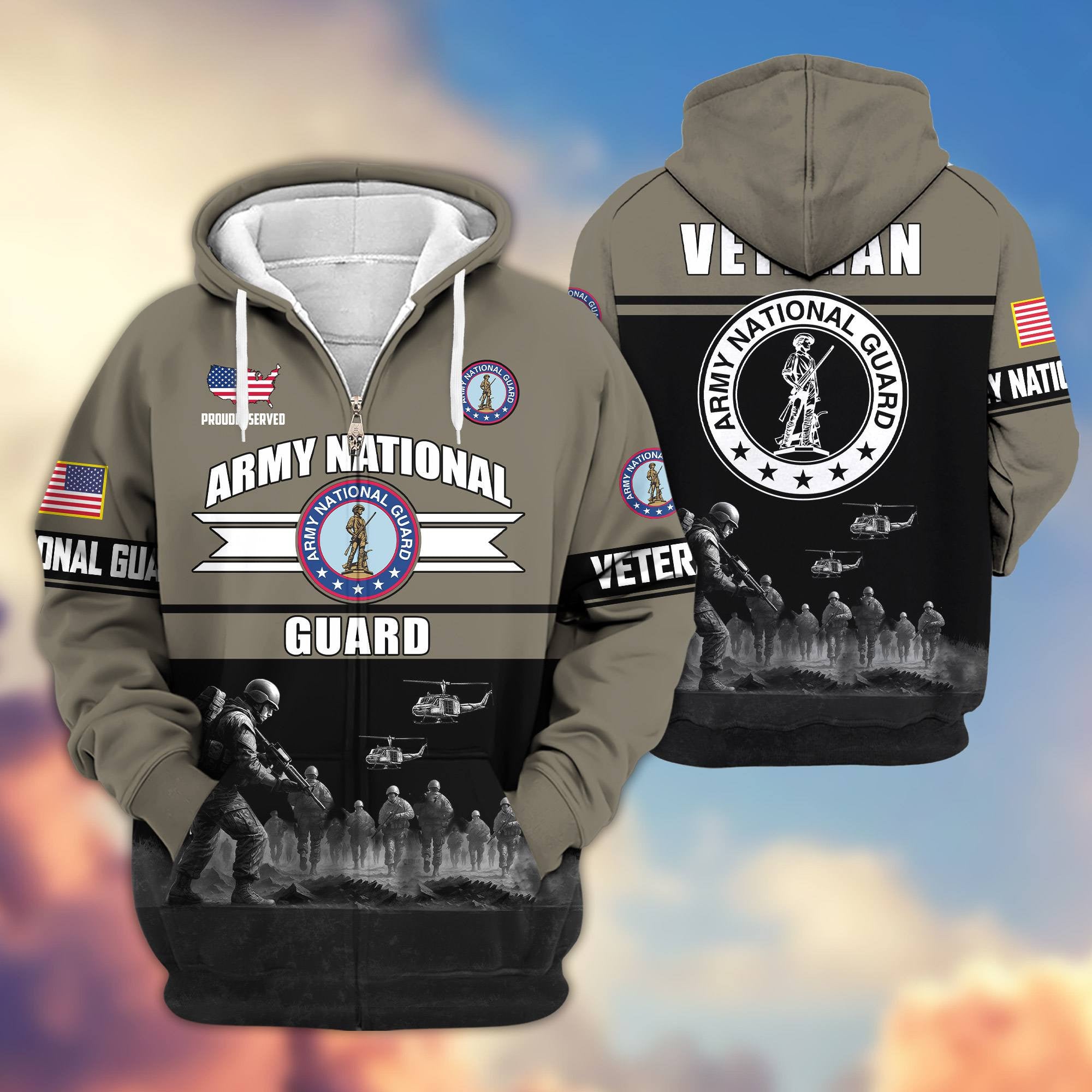 Premium US Veterans Zip Hoodie ATTN260821, Gifts For US Veterans, Gifts On Father's Day, Veterans Day.