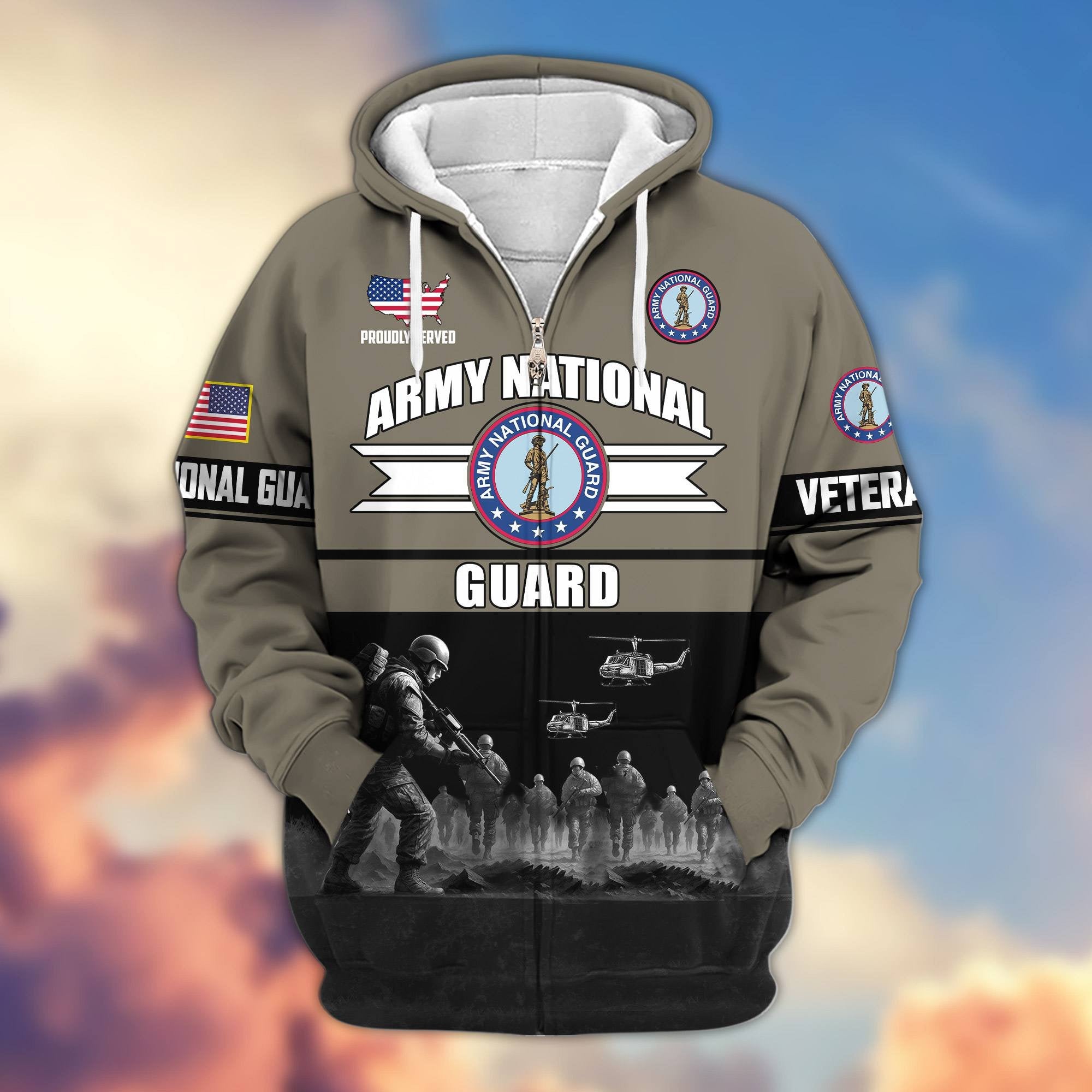 Premium US Veterans Zip Hoodie ATTN260821, Gifts For US Veterans, Gifts On Father's Day, Veterans Day.