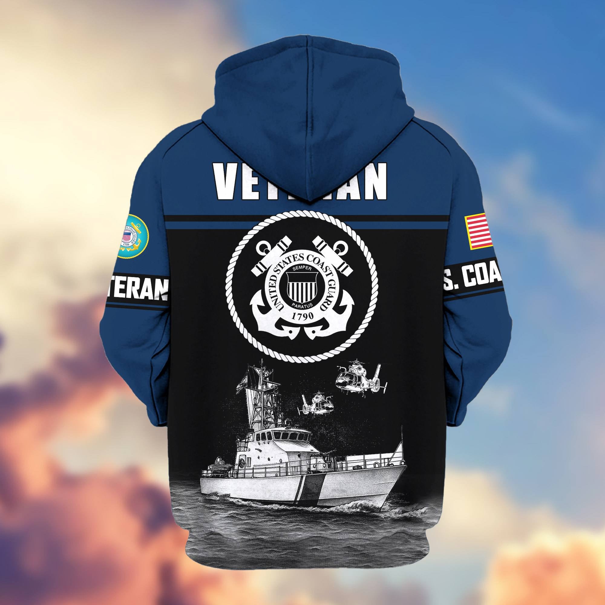 Premium US Veterans Zip Hoodie ATTN260821, Gifts For US Veterans, Gifts On Father's Day, Veterans Day.