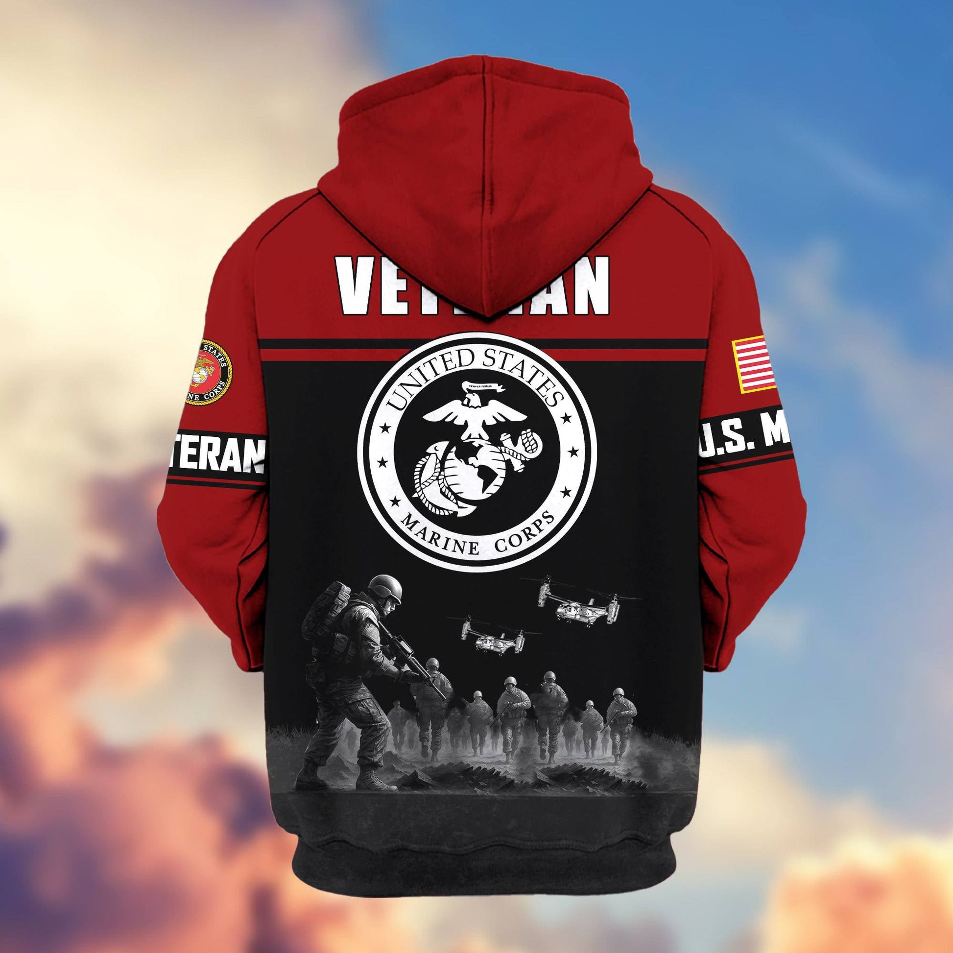 Premium US Veterans Zip Hoodie ATTN260821, Gifts For US Veterans, Gifts On Father's Day, Veterans Day.