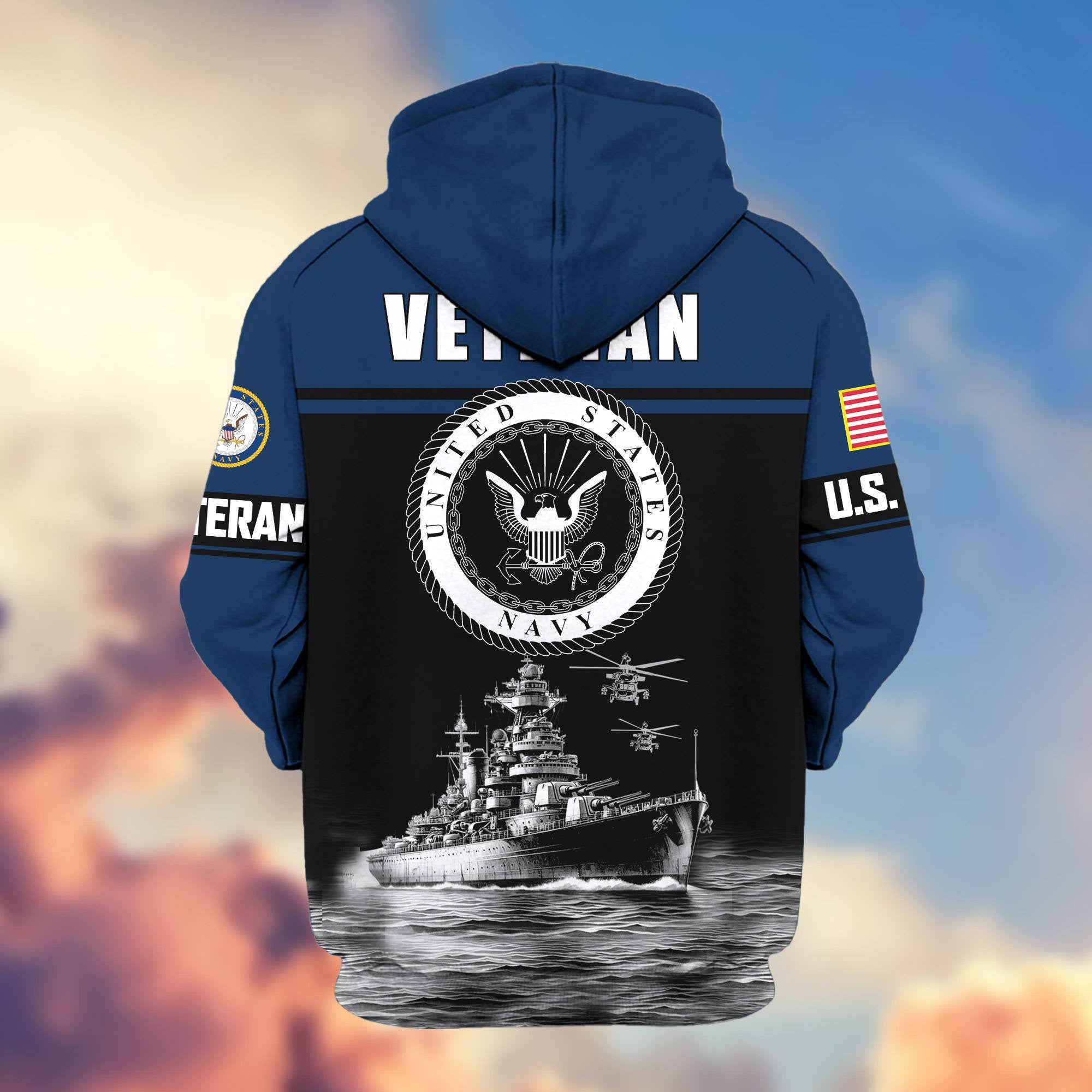 Premium US Veterans Zip Hoodie ATTN260821, Gifts For US Veterans, Gifts On Father's Day, Veterans Day.