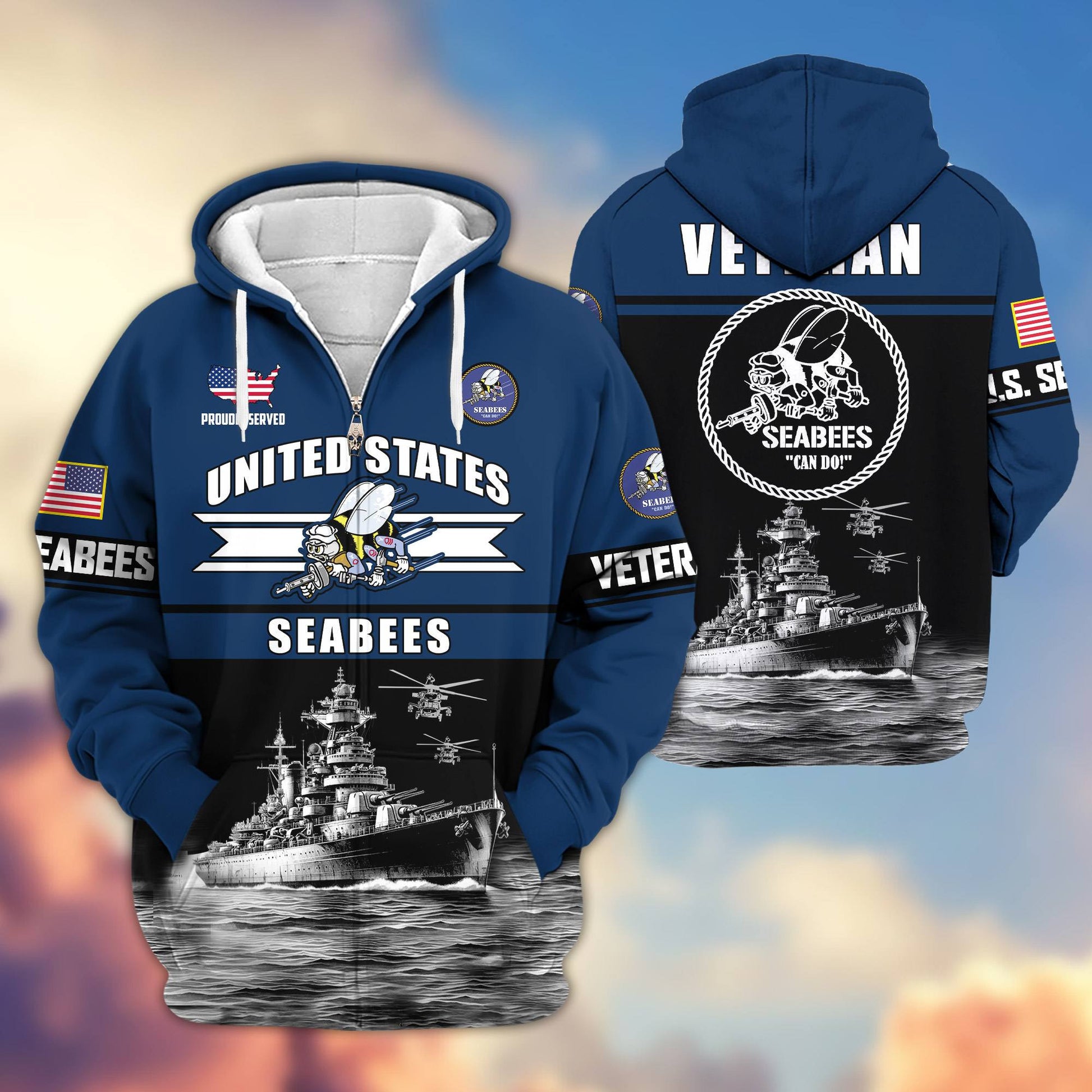 Premium US Veterans Zip Hoodie ATTN260821, Gifts For US Veterans, Gifts On Father's Day, Veterans Day.