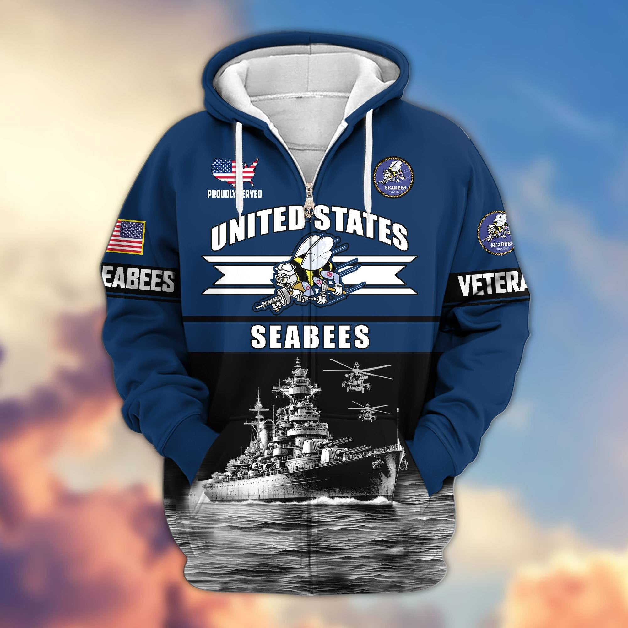Premium US Veterans Zip Hoodie ATTN260821, Gifts For US Veterans, Gifts On Father's Day, Veterans Day.