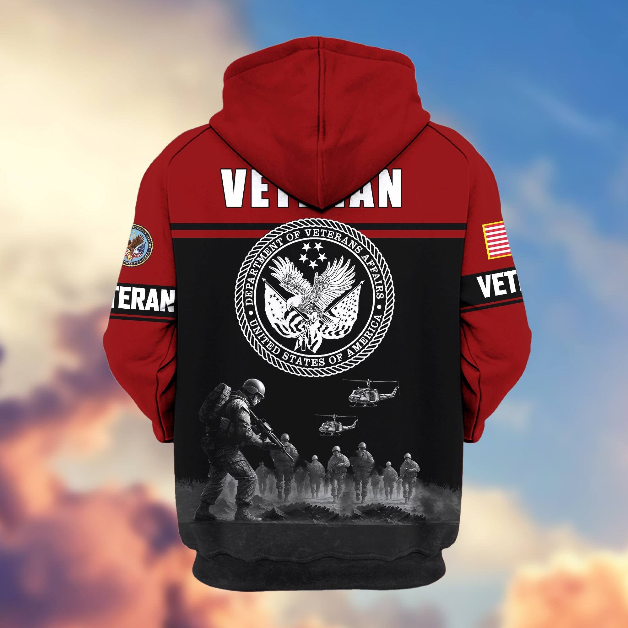Premium US Veterans Zip Hoodie ATTN260821, Gifts For US Veterans, Gifts On Father's Day, Veterans Day.