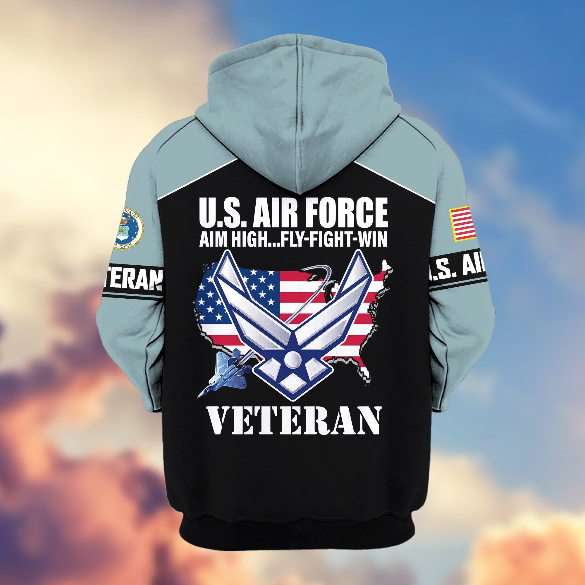Premium US Veterans Zip Hoodie ATTN080921, Gifts For US Veterans, Gifts On Father's Day, Veterans Day.