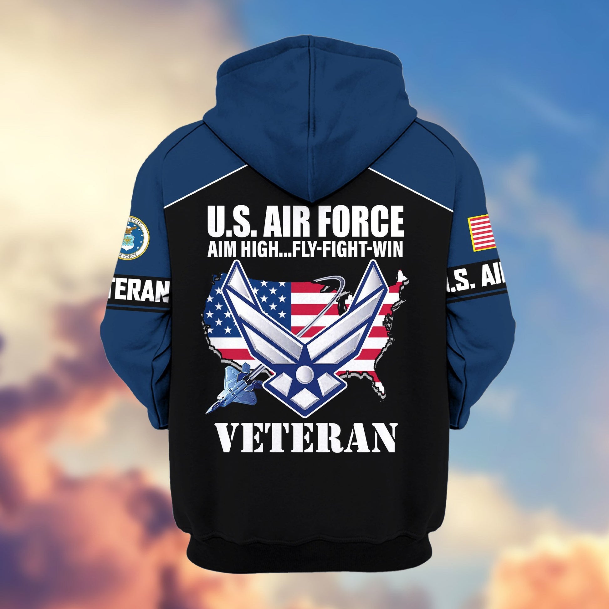 Premium US Veterans Zip Hoodie ATTN080921, Gifts For US Veterans, Gifts On Father's Day, Veterans Day.