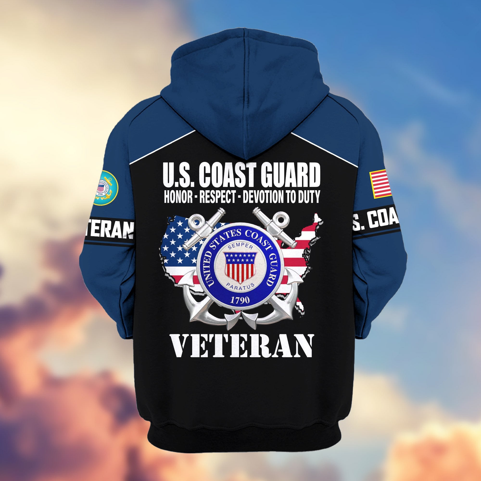 Premium US Veterans Zip Hoodie ATTN080921, Gifts For US Veterans, Gifts On Father's Day, Veterans Day.