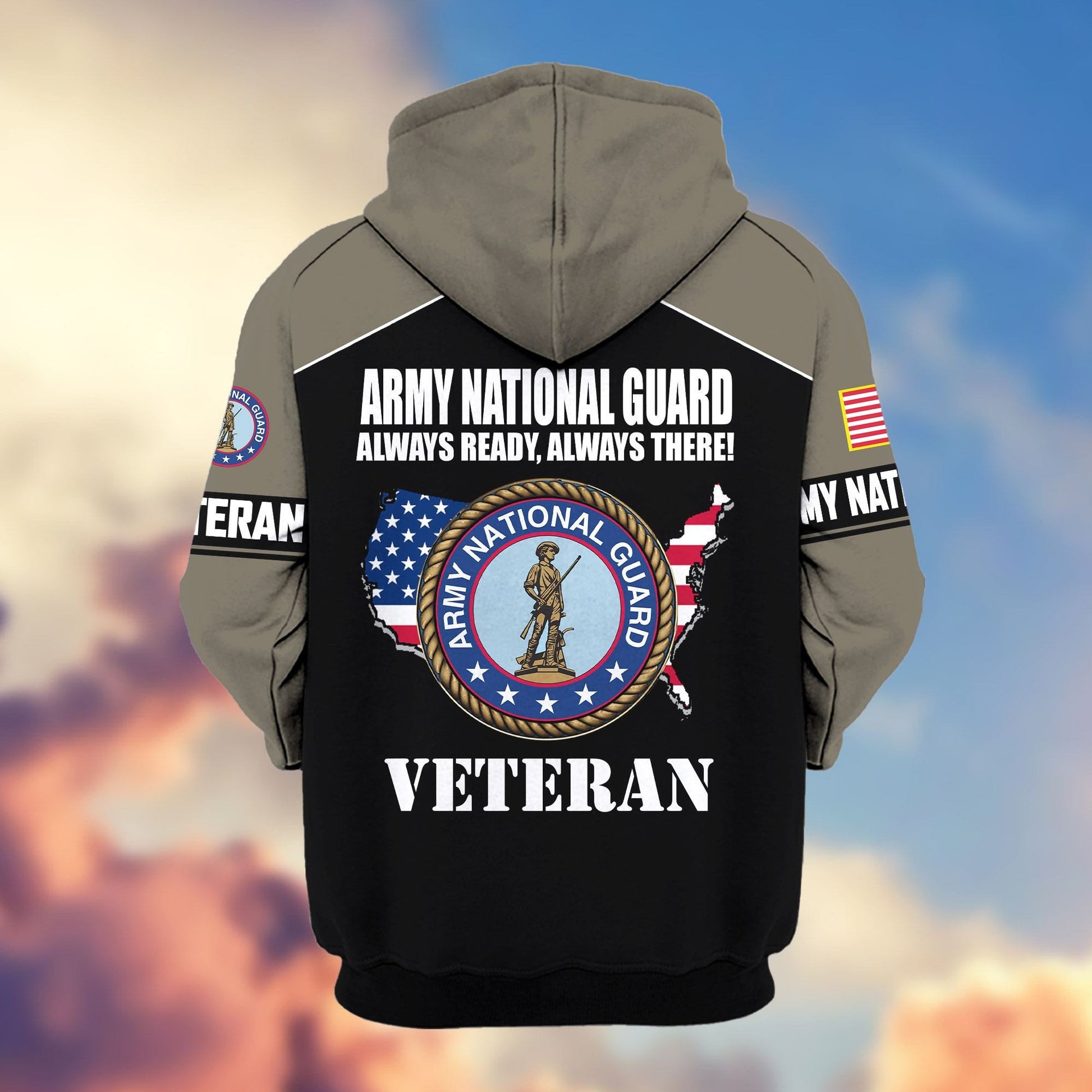 Premium US Veterans Zip Hoodie ATTN080921, Gifts For US Veterans, Gifts On Father's Day, Veterans Day.