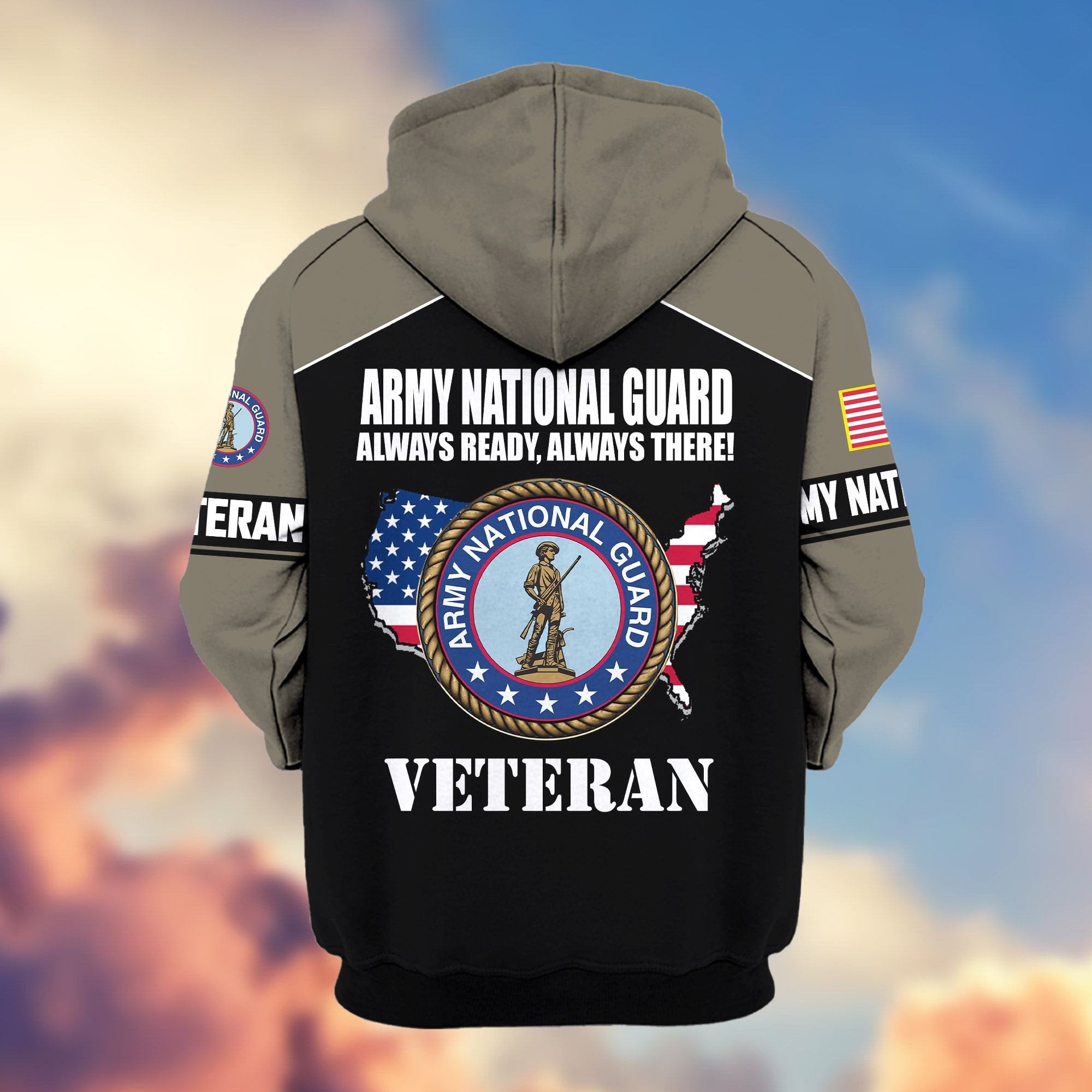 Premium US Veterans Zip Hoodie ATTN080921, Gifts For US Veterans, Gifts On Father's Day, Veterans Day.