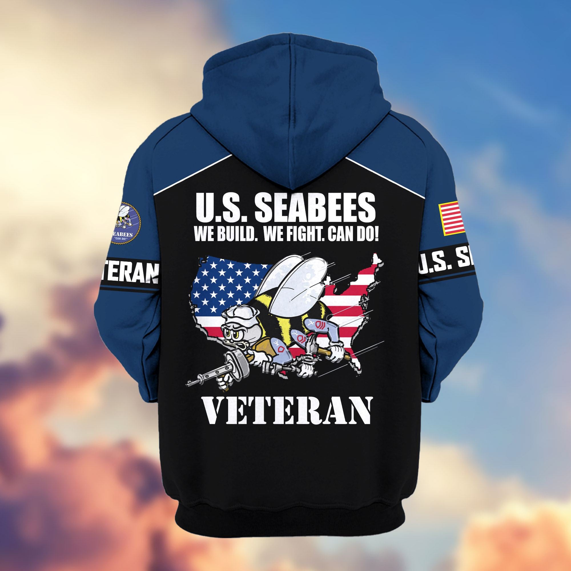 Premium US Veterans Zip Hoodie ATTN080921, Gifts For US Veterans, Gifts On Father's Day, Veterans Day.