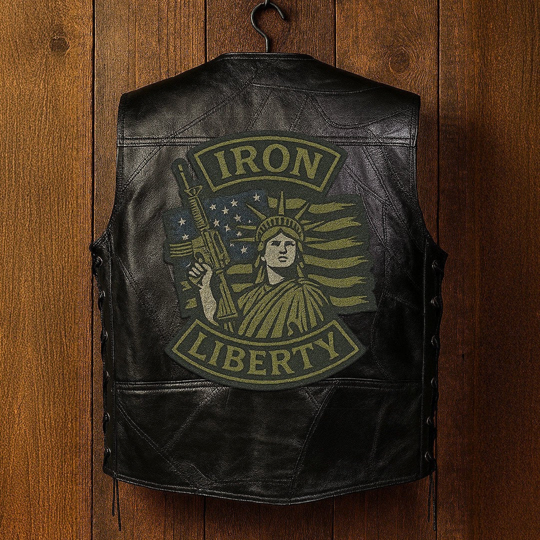 Premium US Veterans Custom Leather Motor Vest VPVC702109, Gifts For US Veteran, Gifts On Father's Day, Veterans Day.