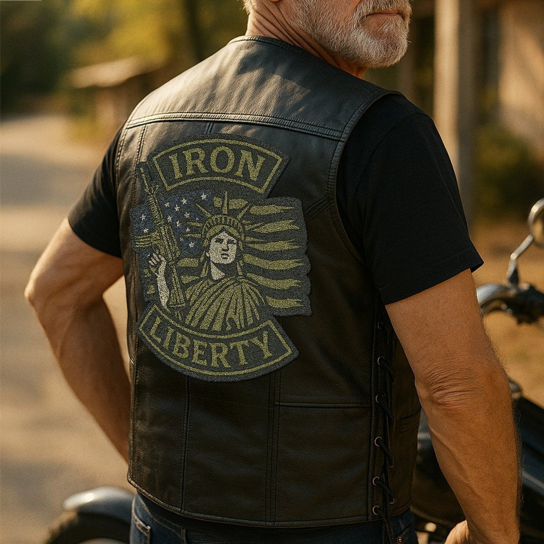 Premium US Veterans Custom Leather Motor Vest VPVC702109, Gifts For US Veteran, Gifts On Father's Day, Veterans Day.