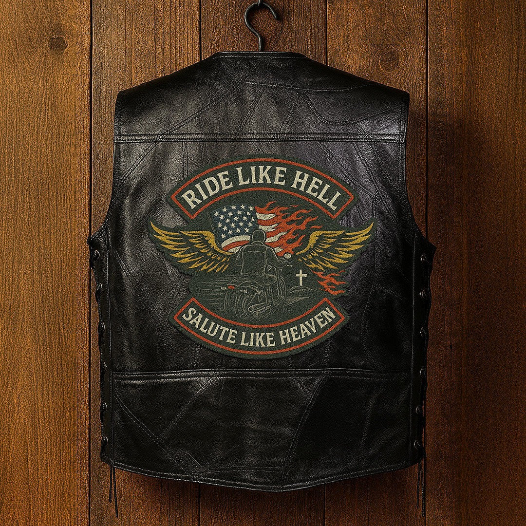 Premium US Veterans Custom Leather Motor Vest VPVC702113, Gifts For US Veteran, Gifts On Father's Day, Veterans Day.