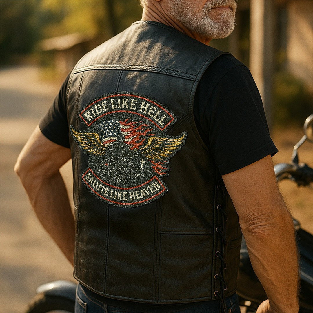 Premium US Veterans Custom Leather Motor Vest VPVC702113, Gifts For US Veteran, Gifts On Father's Day, Veterans Day.