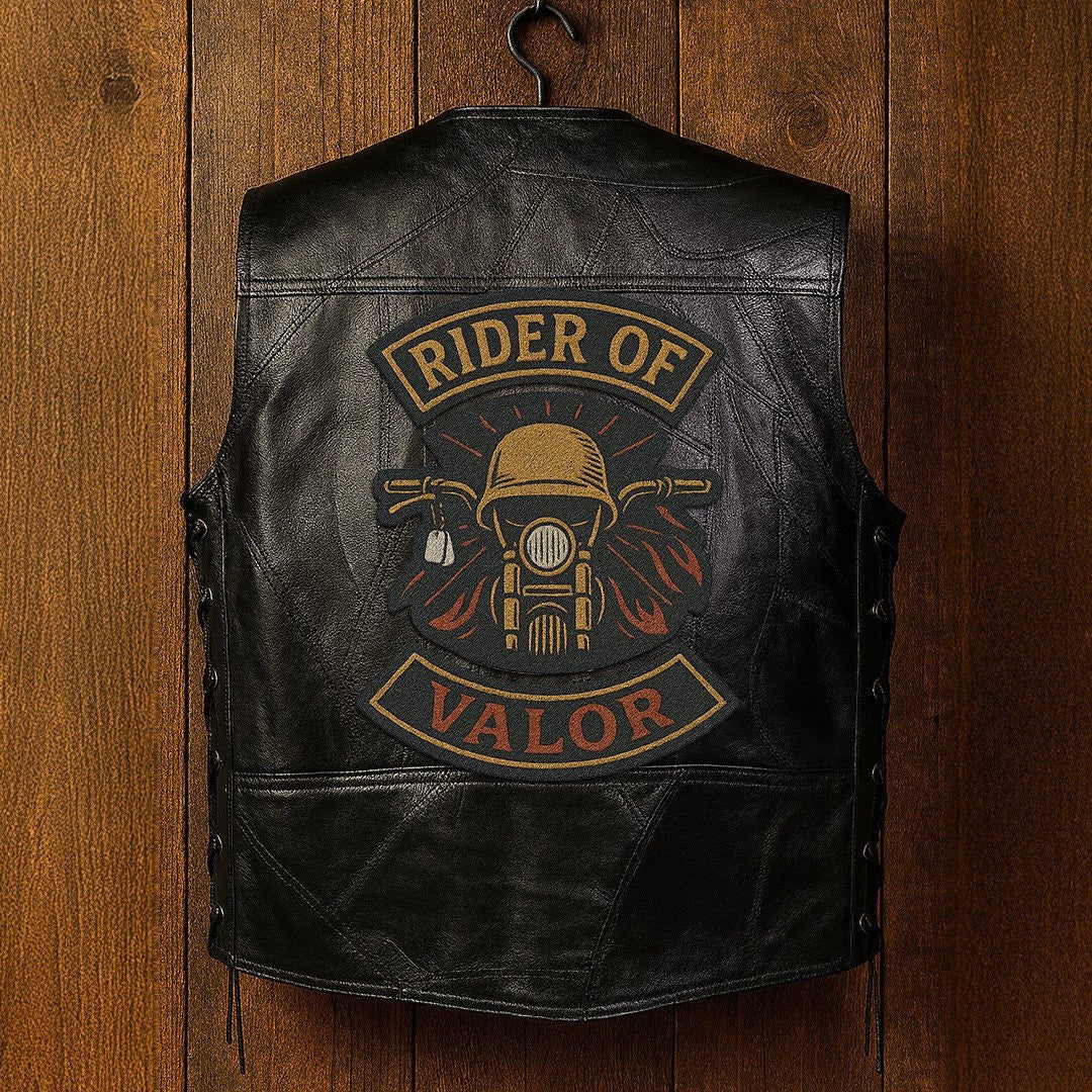 Premium US Veterans Custom Leather Motor Vest VPVC702114, Gifts For US Veteran, Gifts On Father's Day, Veterans Day.