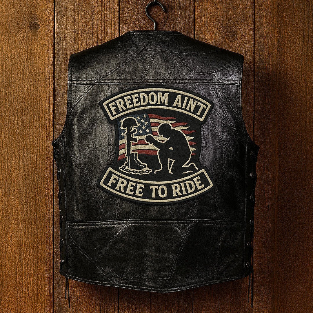 Premium US Veterans Custom Leather Motor Vest VPVC702116, Gifts For US Veteran, Gifts On Father's Day, Veterans Day.