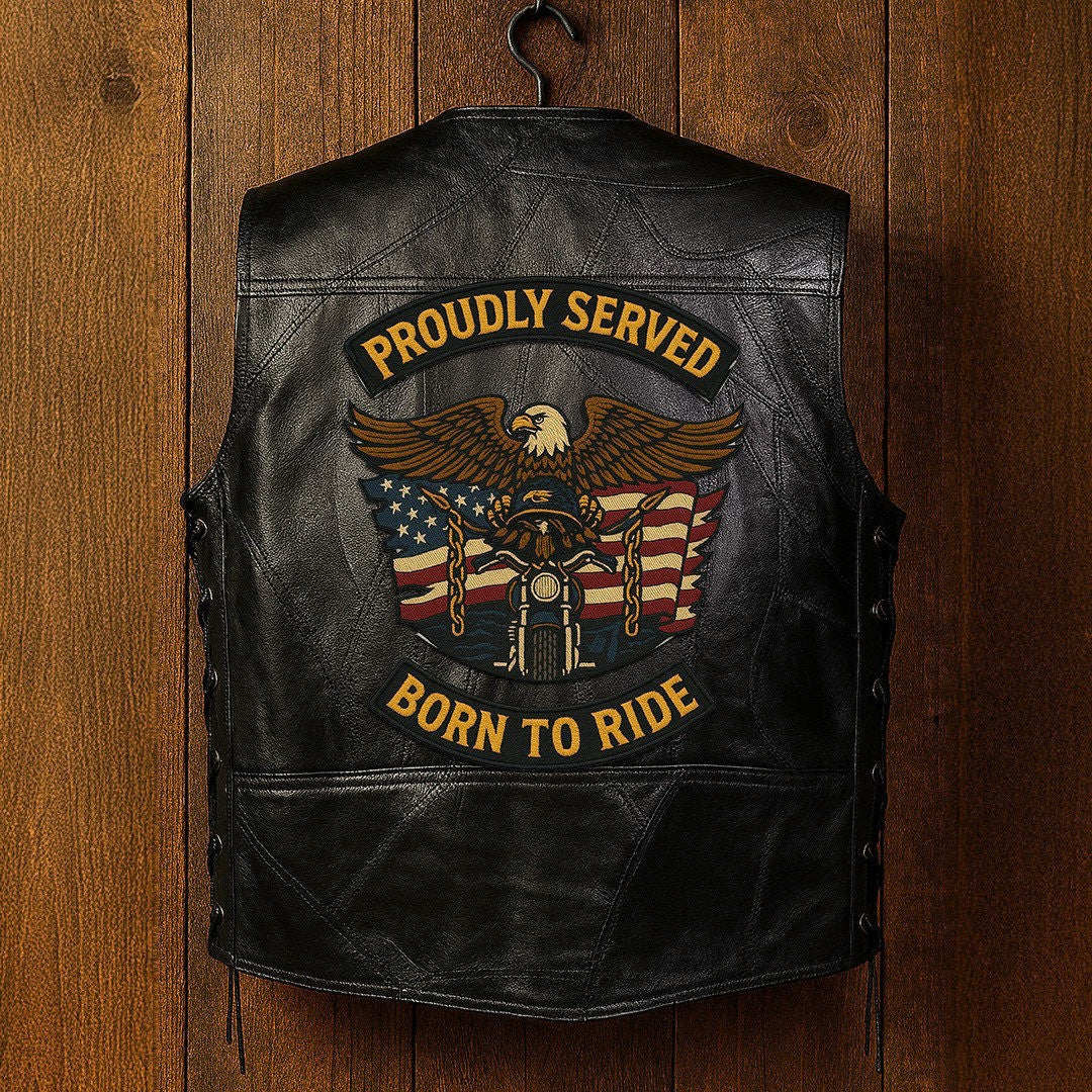 Premium US Veterans Custom Leather Motor Vest VPVC702117, Gifts For US Veteran, Gifts On Father's Day, Veterans Day.